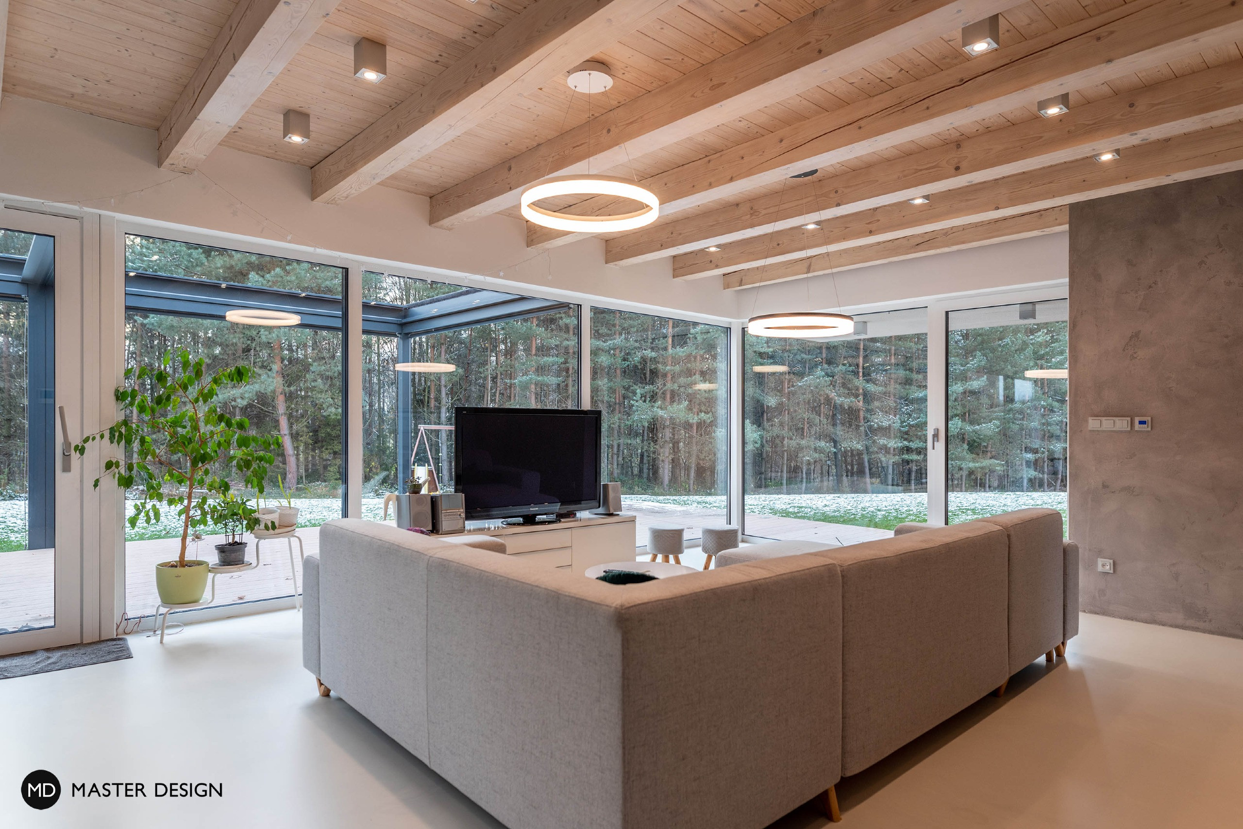 Bungalow by Forest with Wooden Cladding of the Facades - Krmelín - visualisation 10 Bungalow by Forest with Wooden Cladding of the Facades - Krmelín - visualisation 10