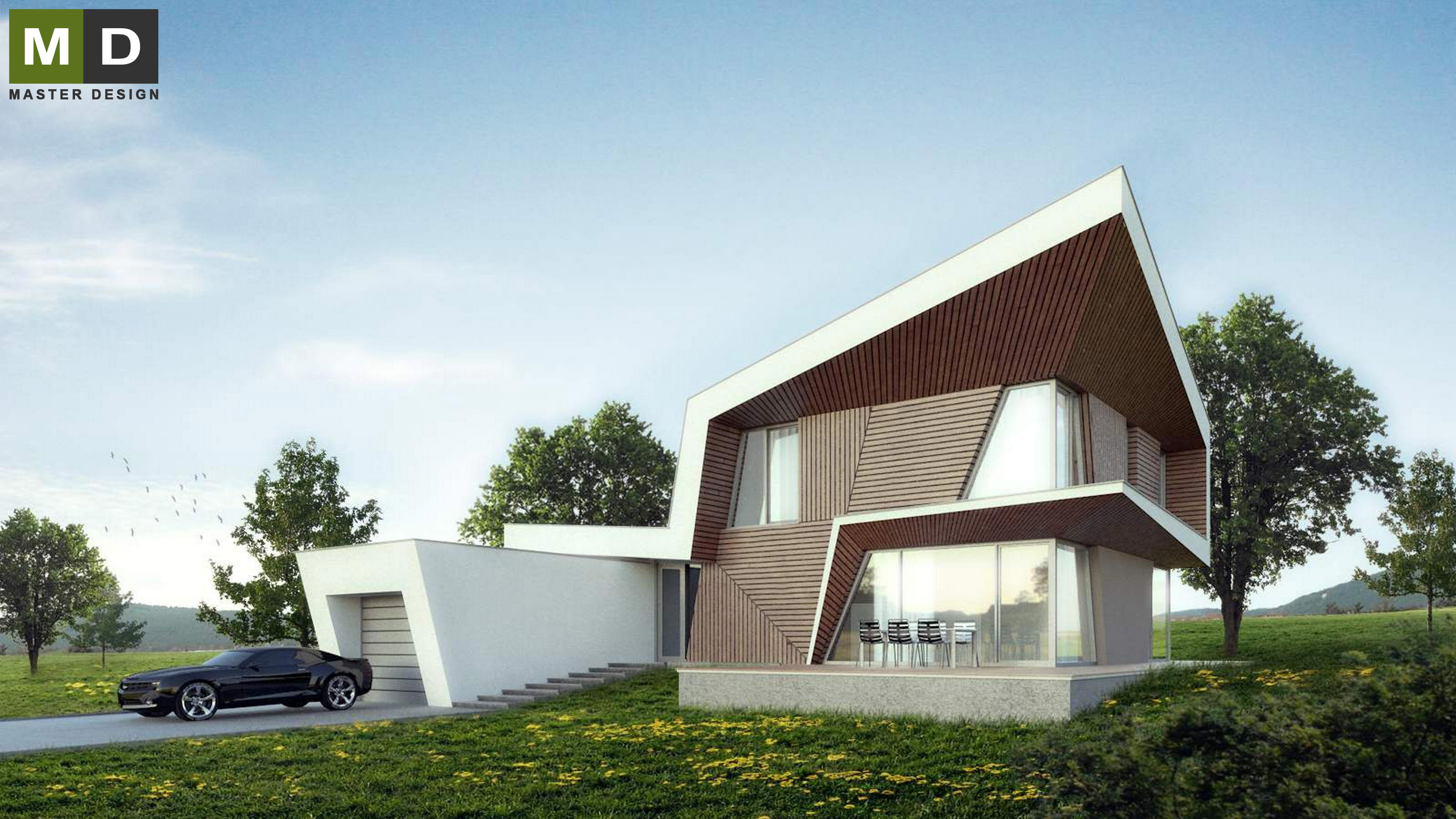 Luxury low energy house with a strong shading - Beroun