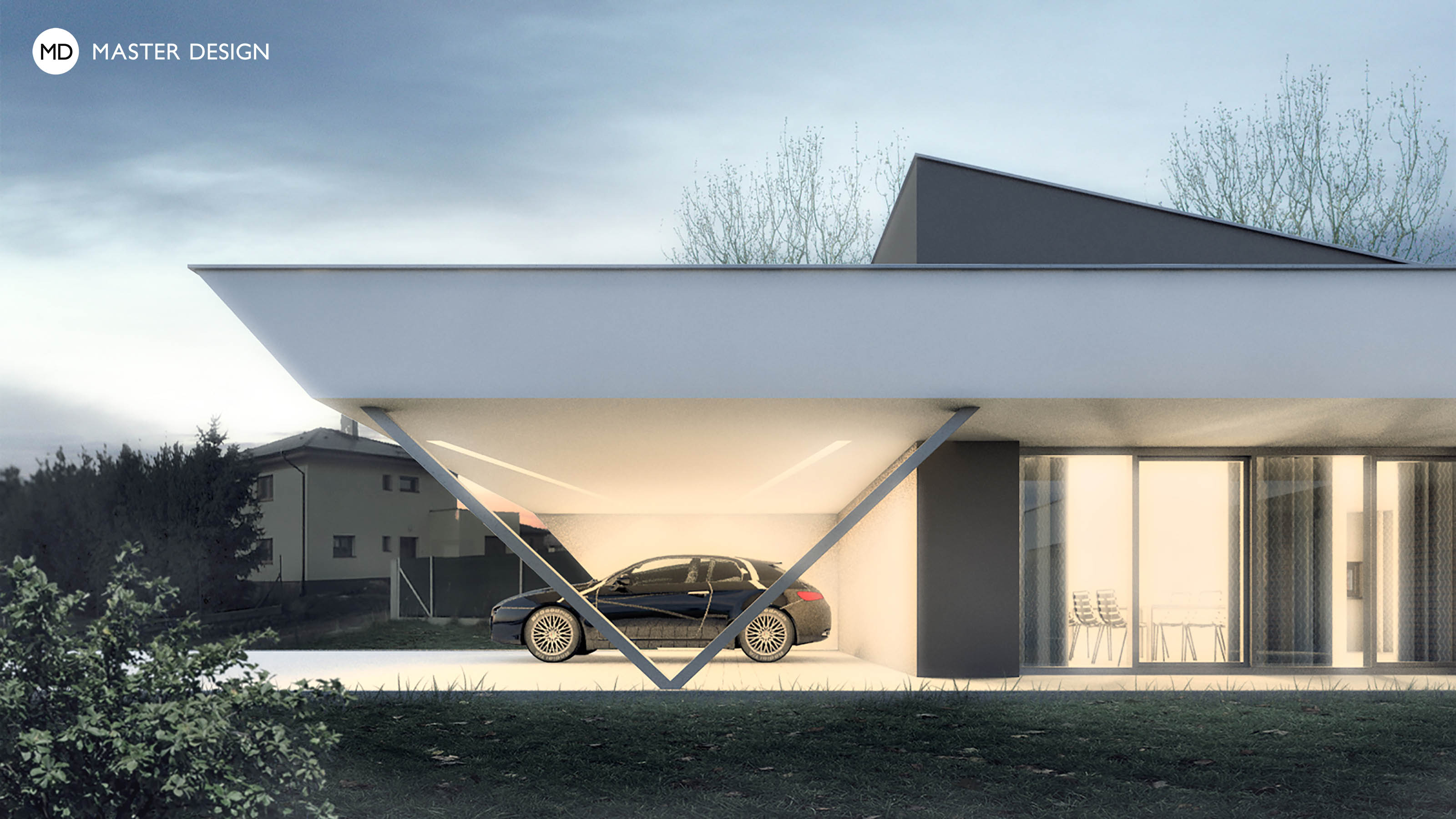 Elegant ground floor L-shaped bungalow with a flat roofPolanka nad Odrou - visualisation3 Elegant ground floor L-shaped bungalow with a flat roofPolanka nad Odrou - visualisation3