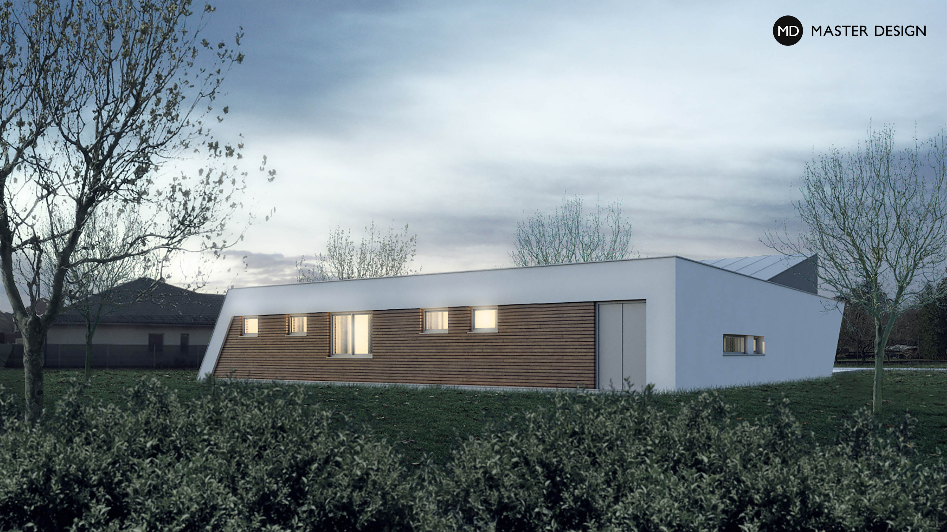 Elegant ground floor L-shaped bungalow with a flat roofPolanka nad Odrou - visualisation4 Elegant ground floor L-shaped bungalow with a flat roofPolanka nad Odrou - visualisation4