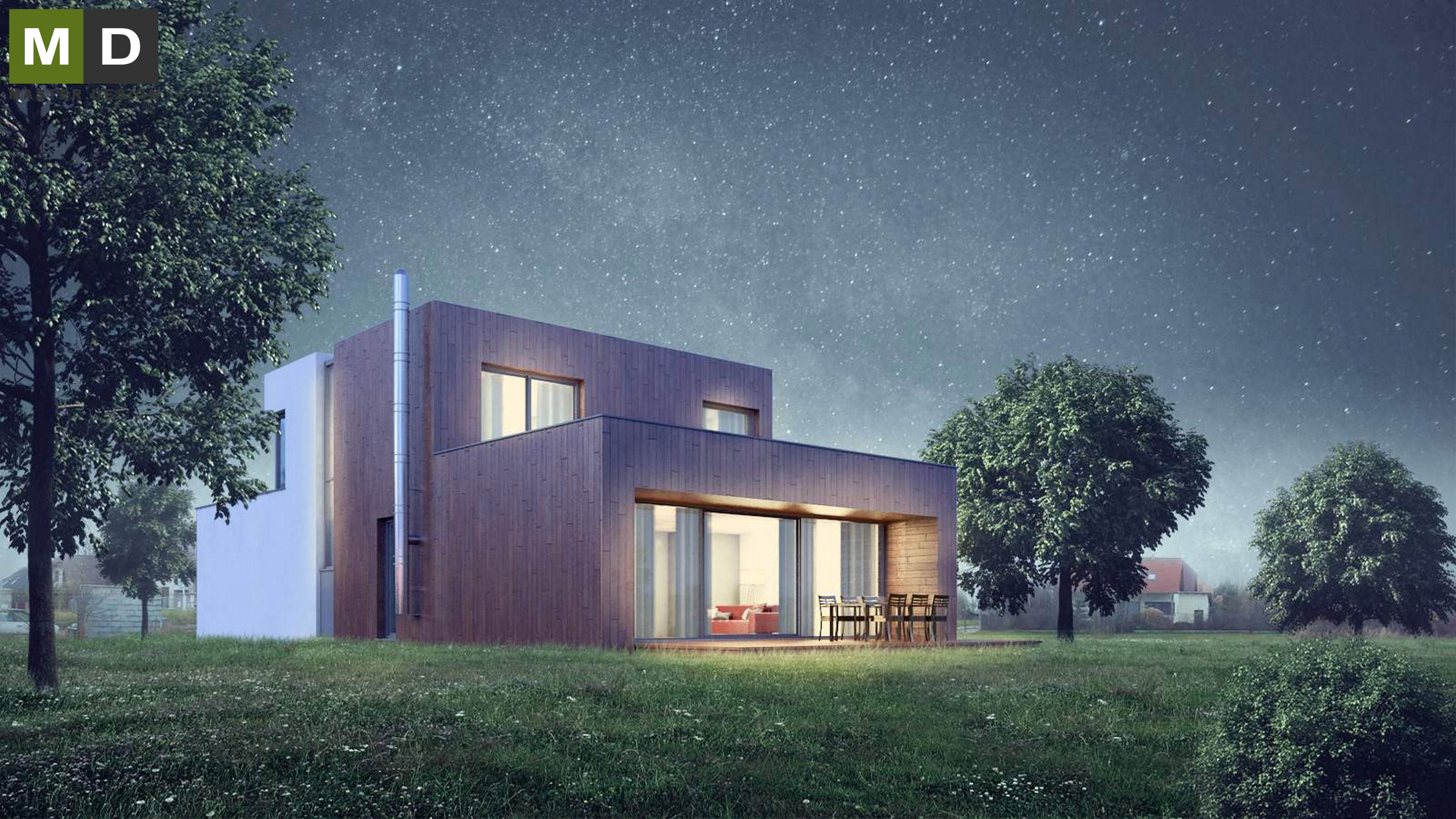 Low energy atypical house divided in half - Praha Dubeč