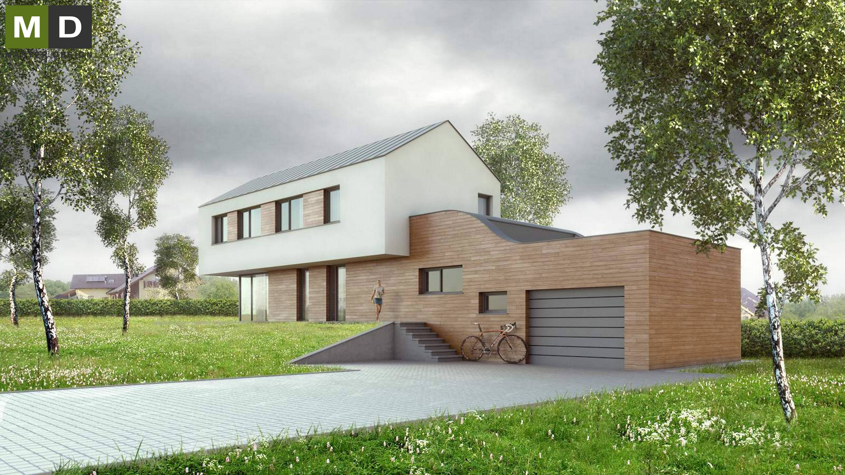 Low-energy house with a wave and attic - Krmelín u Ostravy - main visualisation Low-energy house with a wave and attic - Krmelín u Ostravy - main visualisation