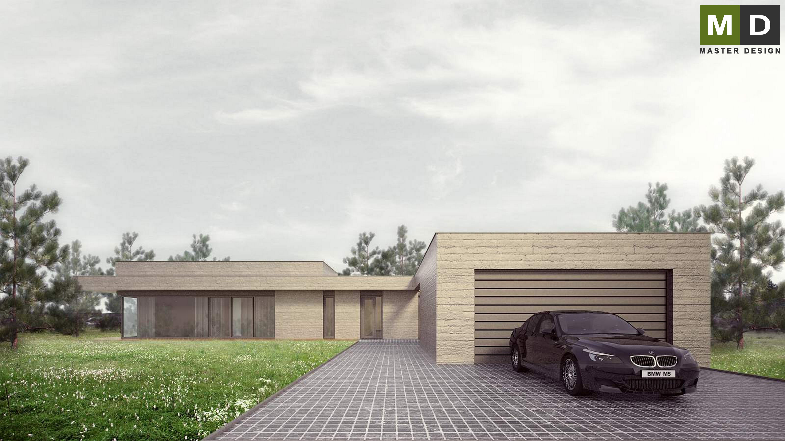 Luxury low energy bungalow made of concrete - Ořechov