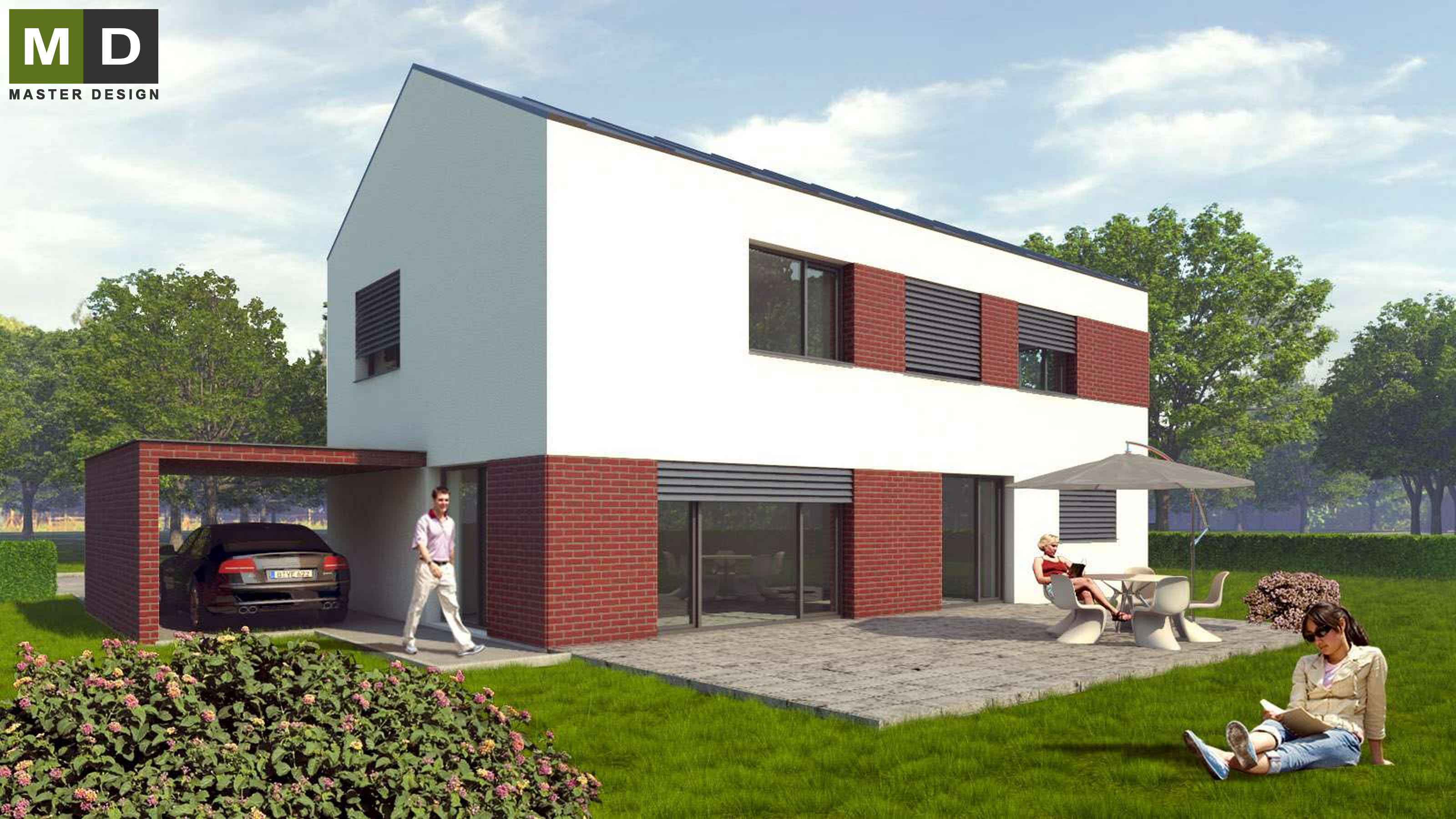 Type passive house with a gable roof - Developer project