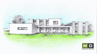 Villa sketch - Praha Kolovraty - main visualisation