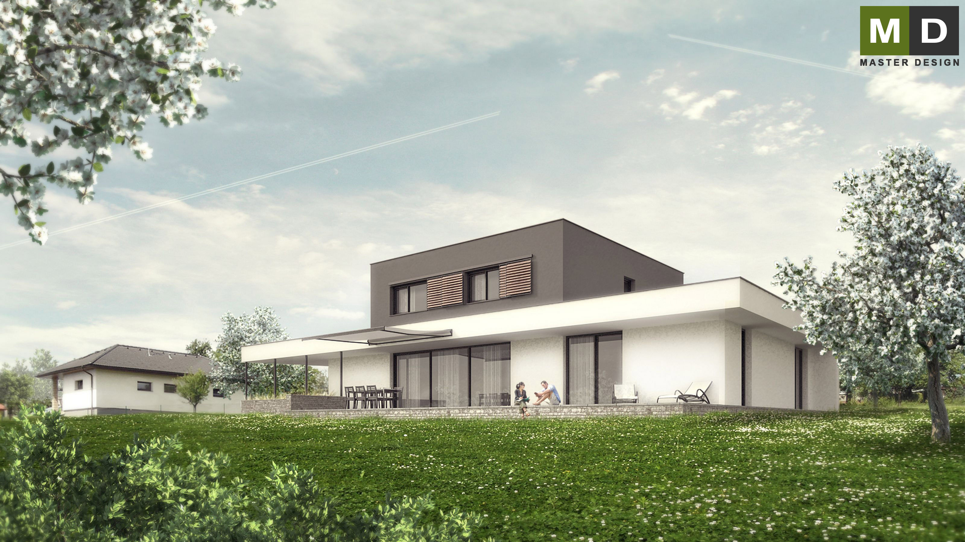 Low-cost house with a large covered terrace - Horní Soběšovice - visualisation 2 Low-cost house with a large covered terrace - Horní Soběšovice - visualisation 2