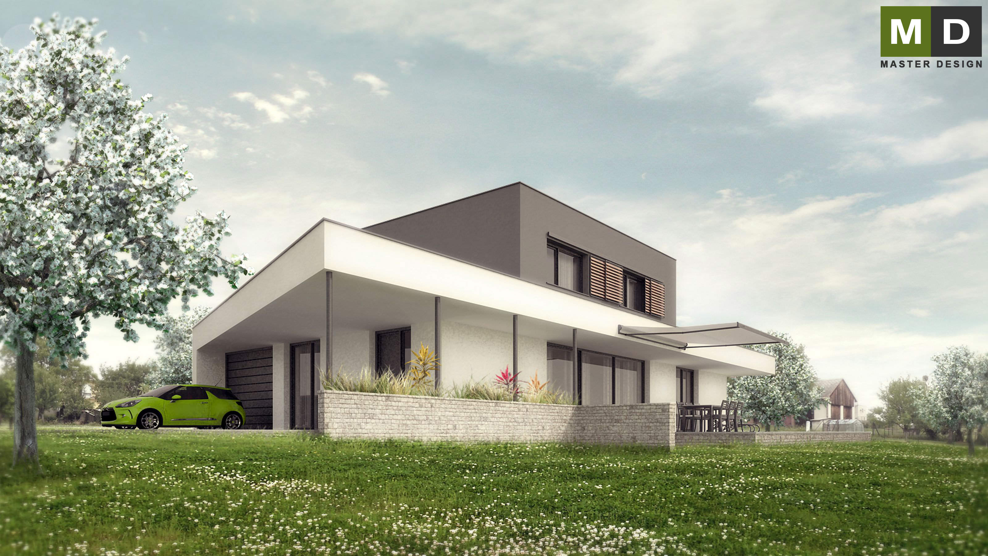 Low-cost house with a large covered terrace - Horní Soběšovice - visualisation 4 Low-cost house with a large covered terrace - Horní Soběšovice - visualisation 4