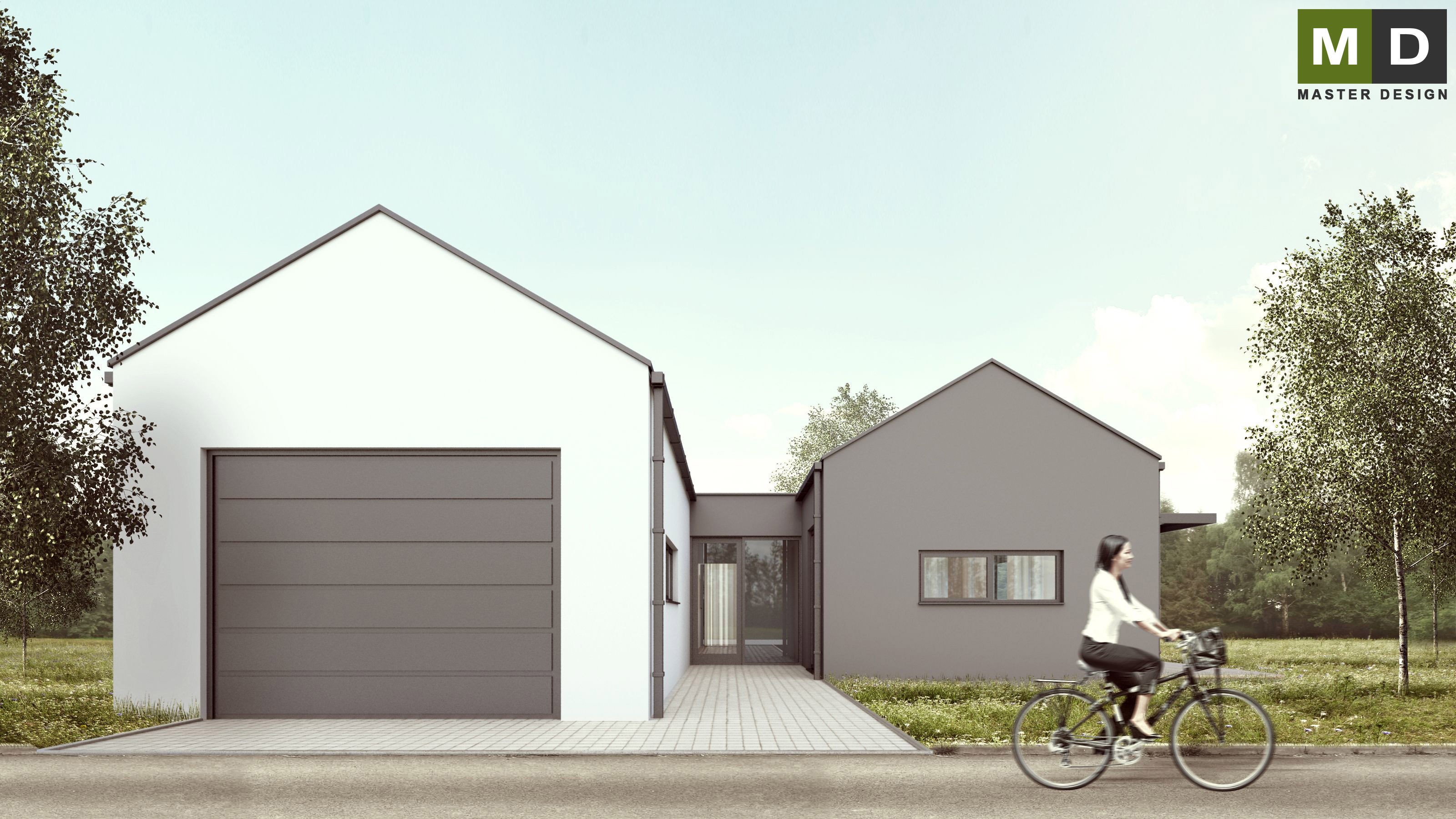 Economic bungalow with gabled roofs and a winter garden - Tichá