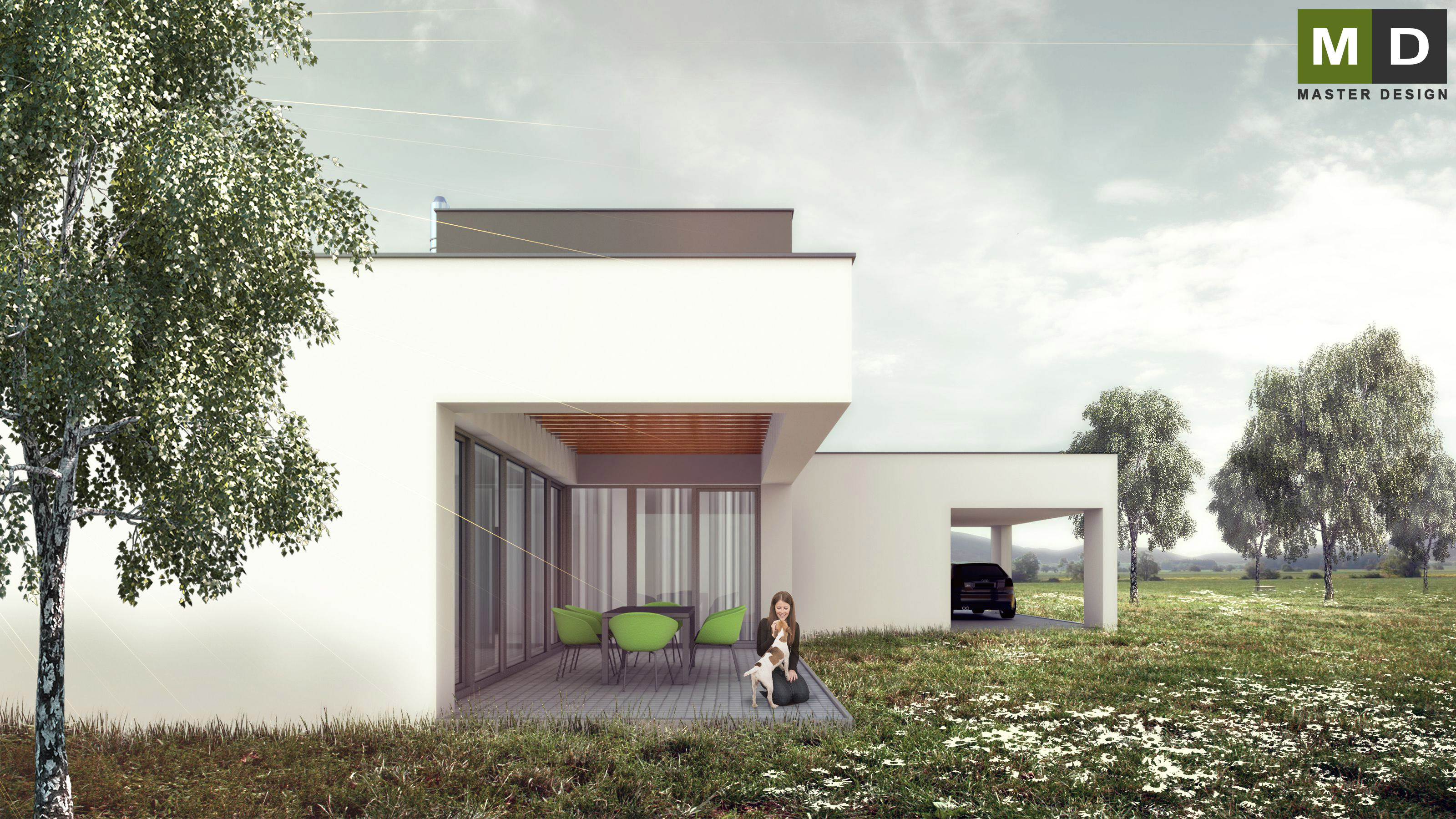 Two-storey low-energy house with a large covered terrace - Praha Čestlice
