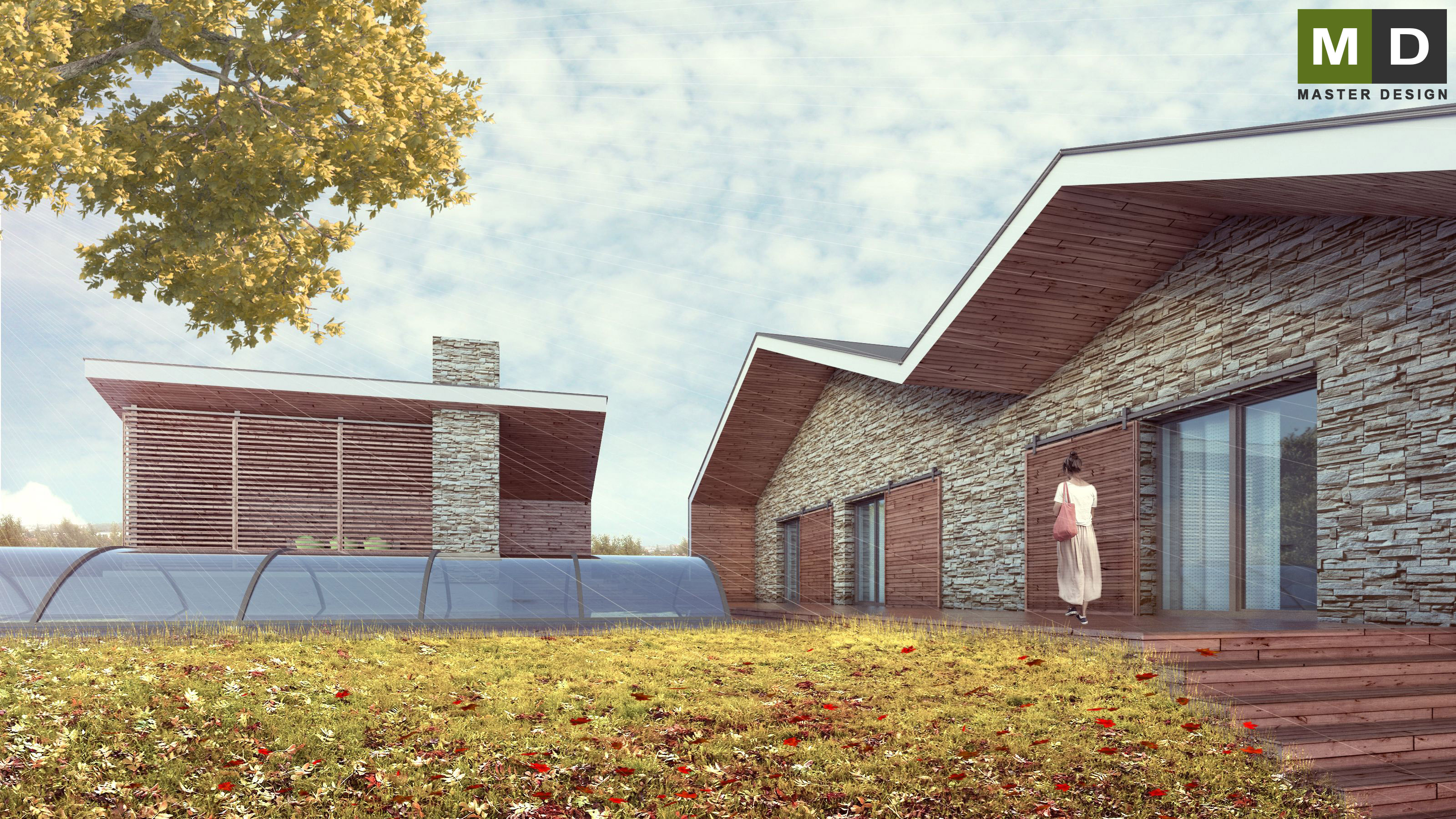 Extension of the family house with stone facingStatenice u Prahy - visualisation4 Extension of the family house with stone facingStatenice u Prahy - visualisation4