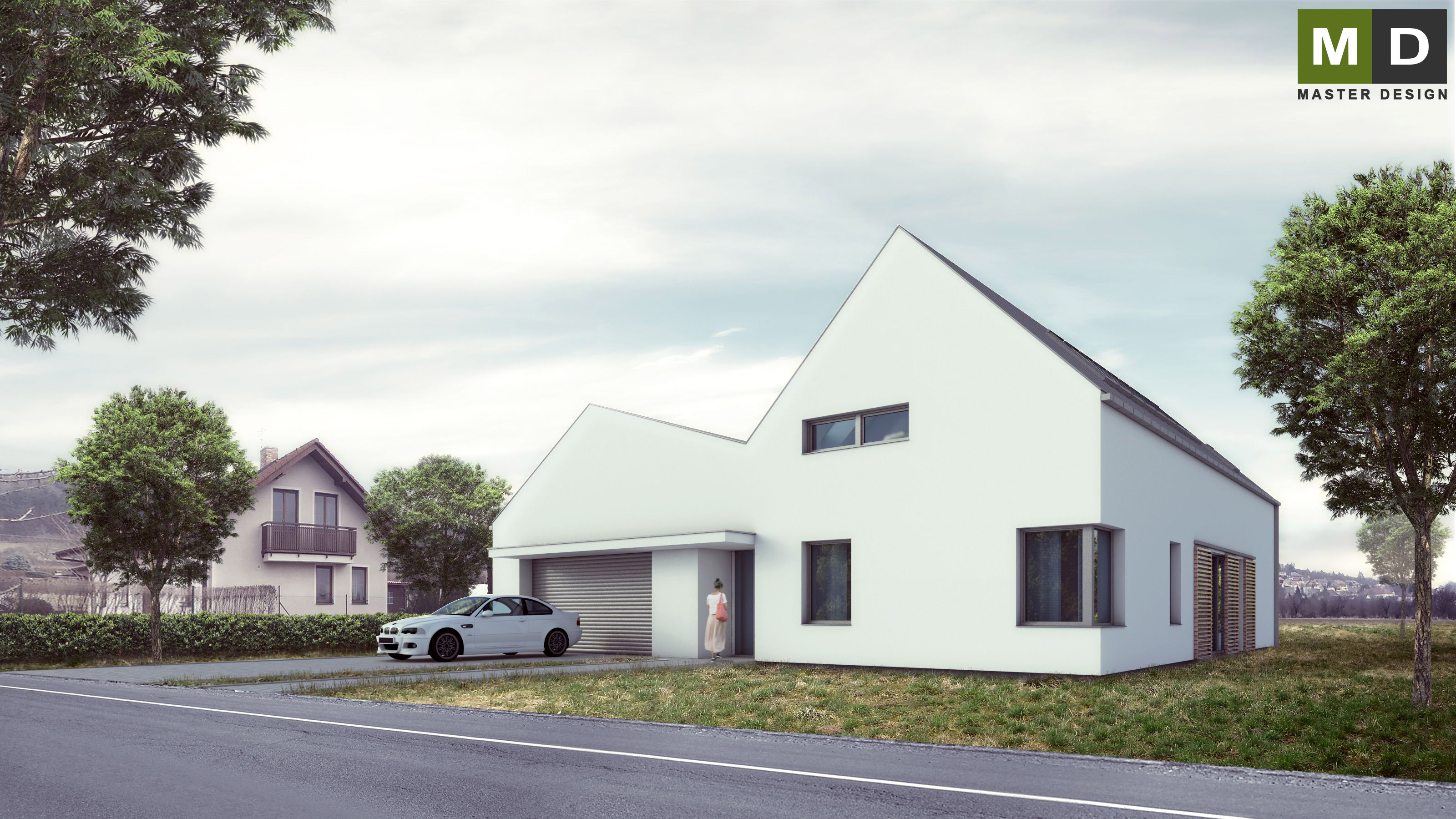 Low energy bungalow with a gable roof - Tovéř u Olomouce - visualisation 2 Low energy bungalow with a gable roof - Tovéř u Olomouce - visualisation 2