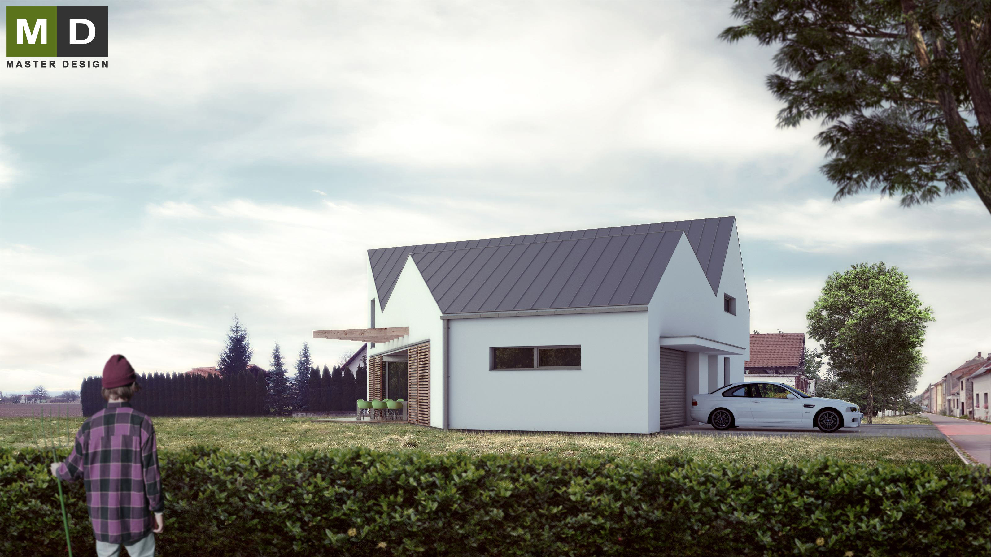 Low energy bungalow with a gable roof - Tovéř u Olomouce - visualisation 4 Low energy bungalow with a gable roof - Tovéř u Olomouce - visualisation 4