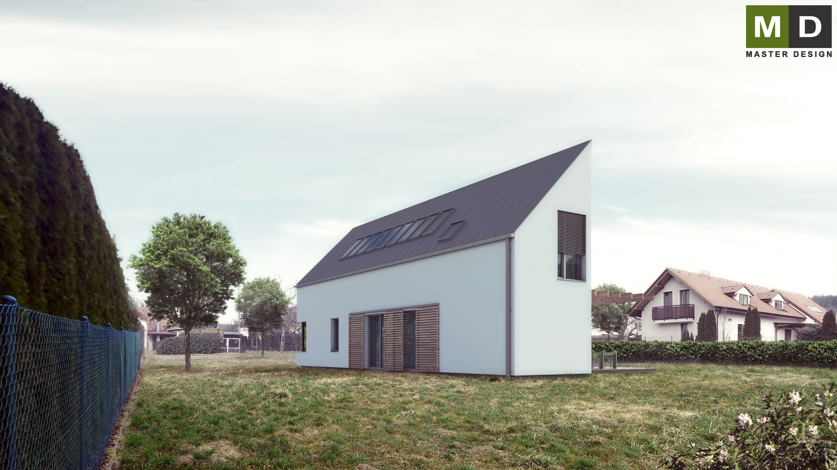 Low energy bungalow with a gable roof - Tovéř u Olomouce - visualisation 5 Low energy bungalow with a gable roof - Tovéř u Olomouce - visualisation 5