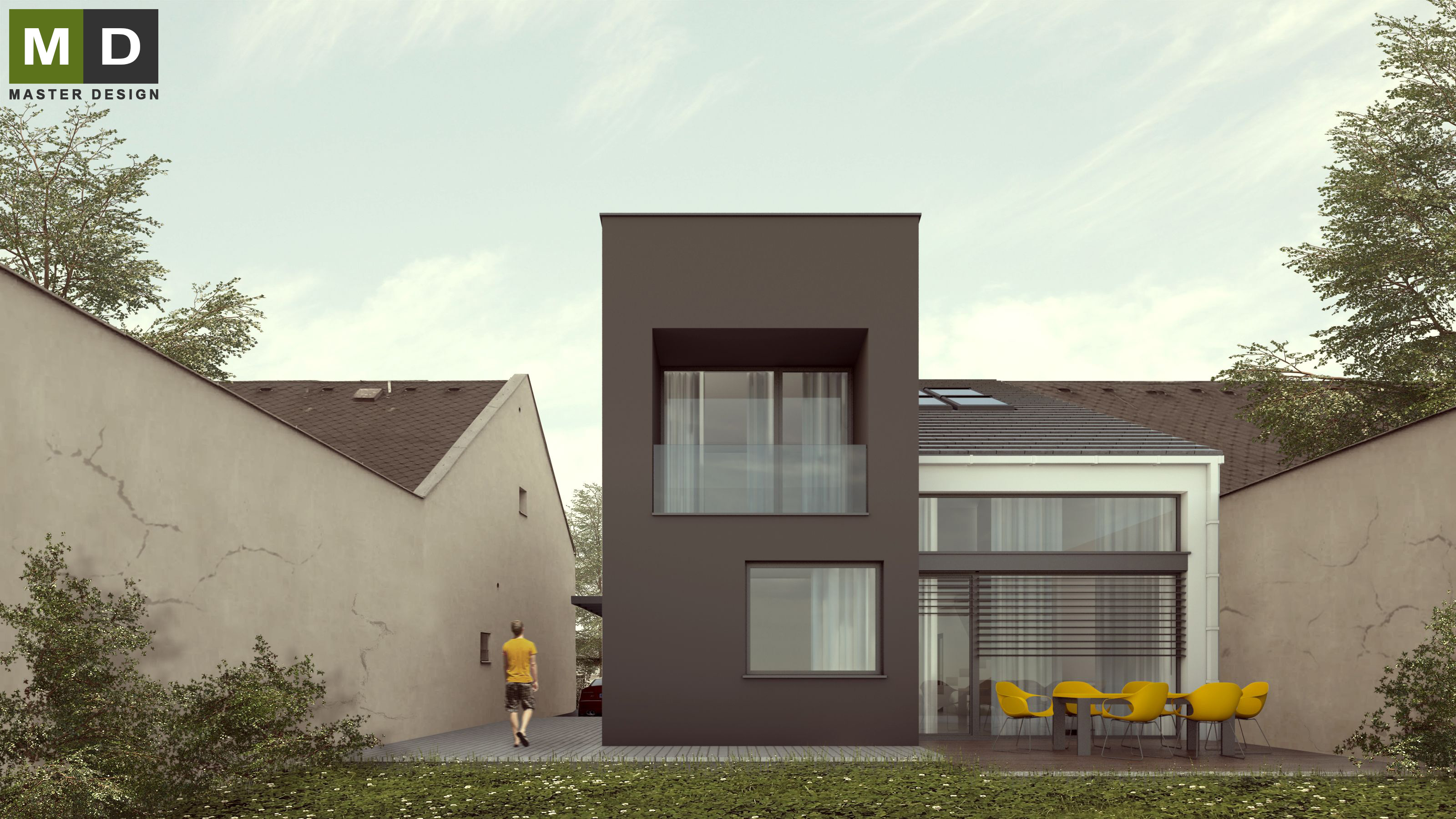 Low-energy terraced house - Horní Počernice - main visualisation Low-energy terraced house - Horní Počernice - main visualisation