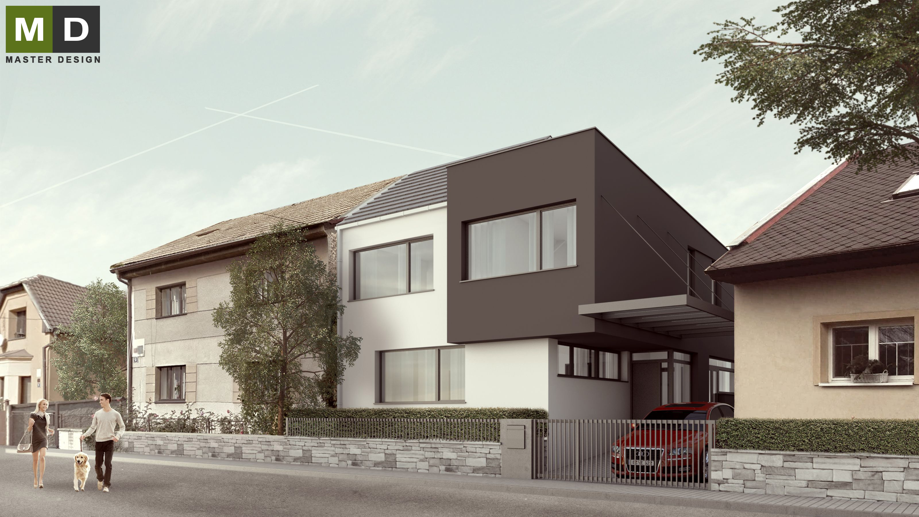 Low-energy terraced houseHorní Počernice - visualisation2 Low-energy terraced houseHorní Počernice - visualisation2