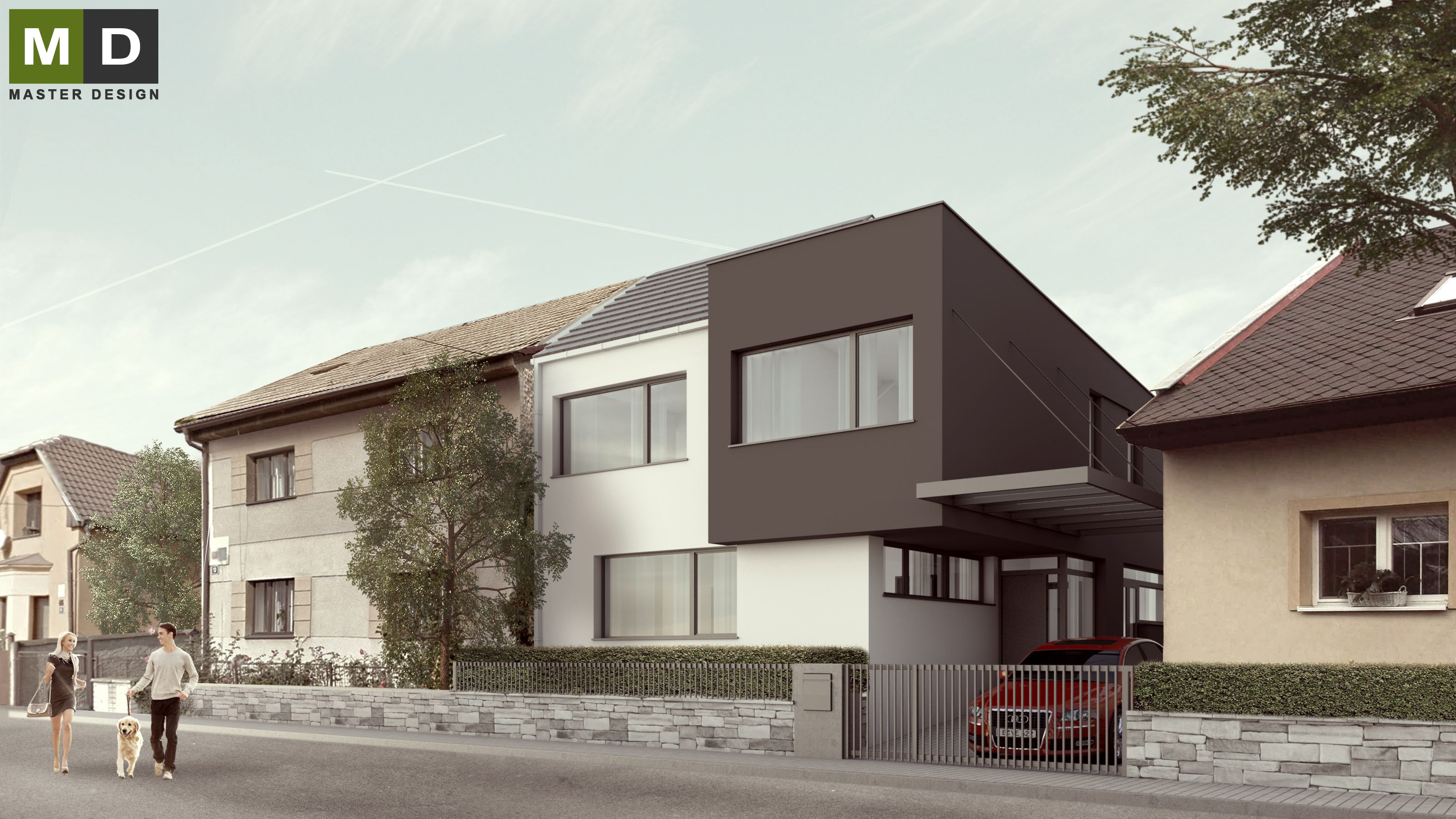 Low-energy terraced houseHorní Počernice - visualisation2 Low-energy terraced houseHorní Počernice - visualisation2