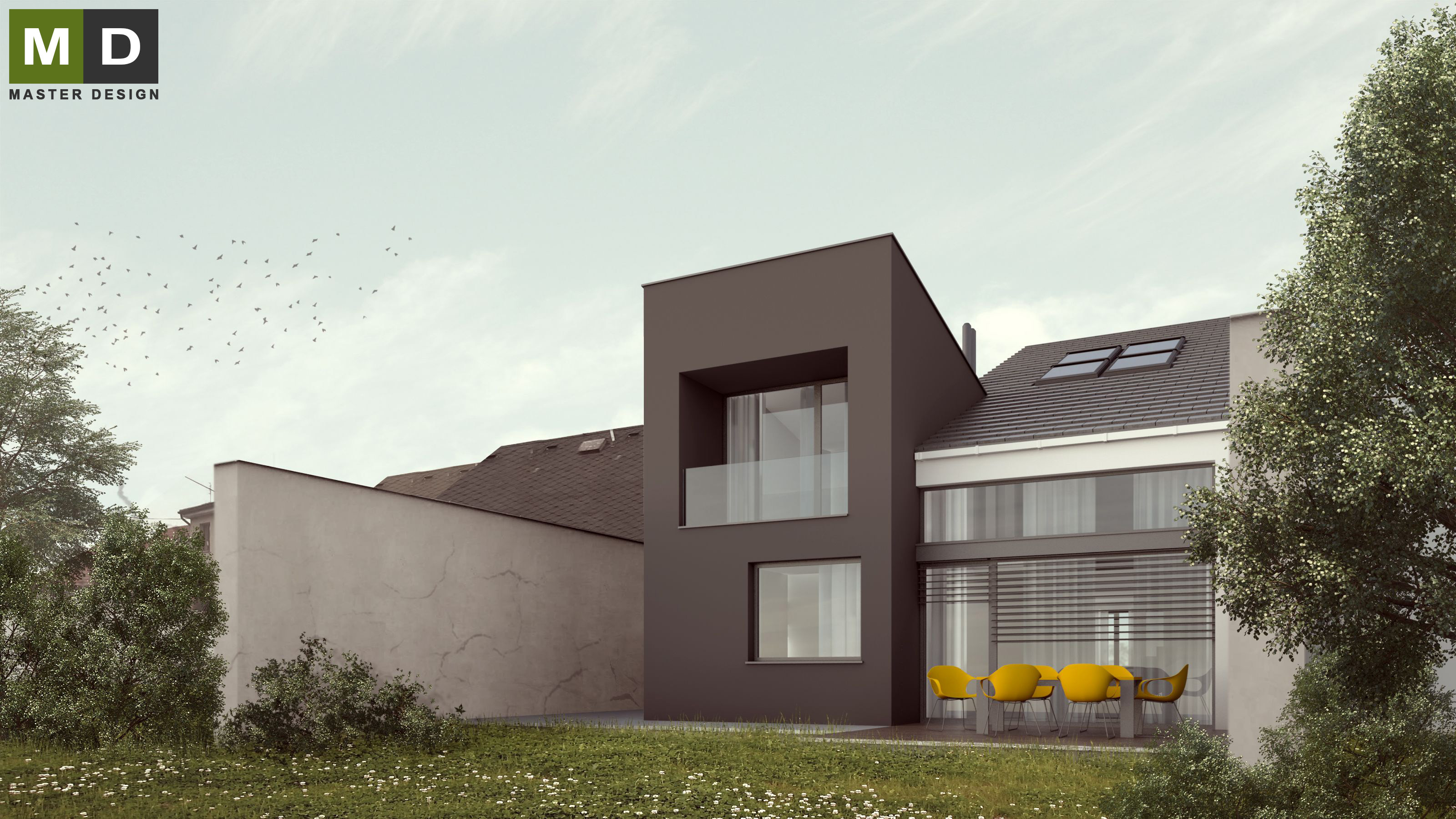 Low-energy terraced houseHorní Počernice - visualisation3 Low-energy terraced houseHorní Počernice - visualisation3