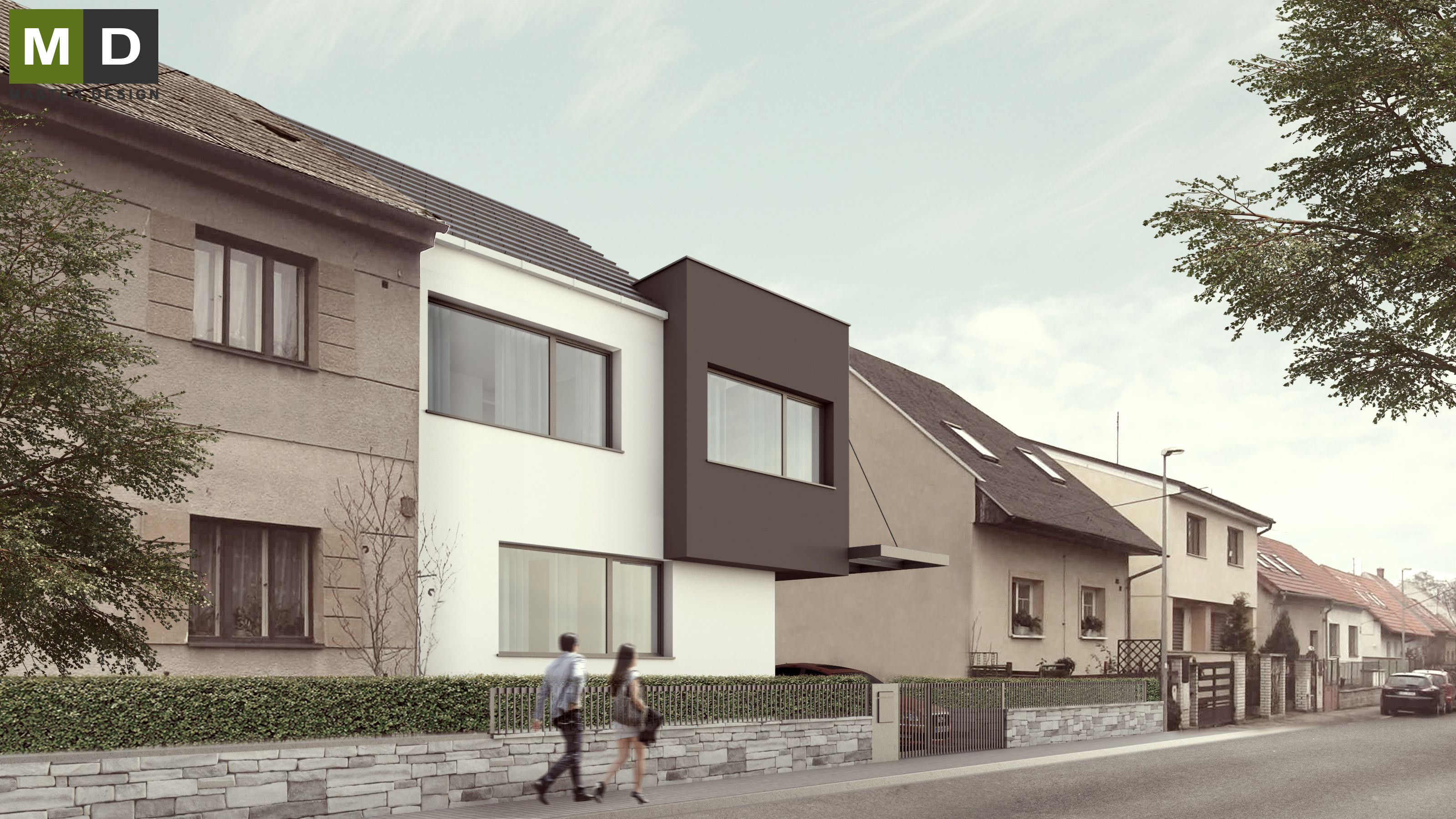 Low-energy terraced houseHorní Počernice - visualisation4 Low-energy terraced houseHorní Počernice - visualisation4