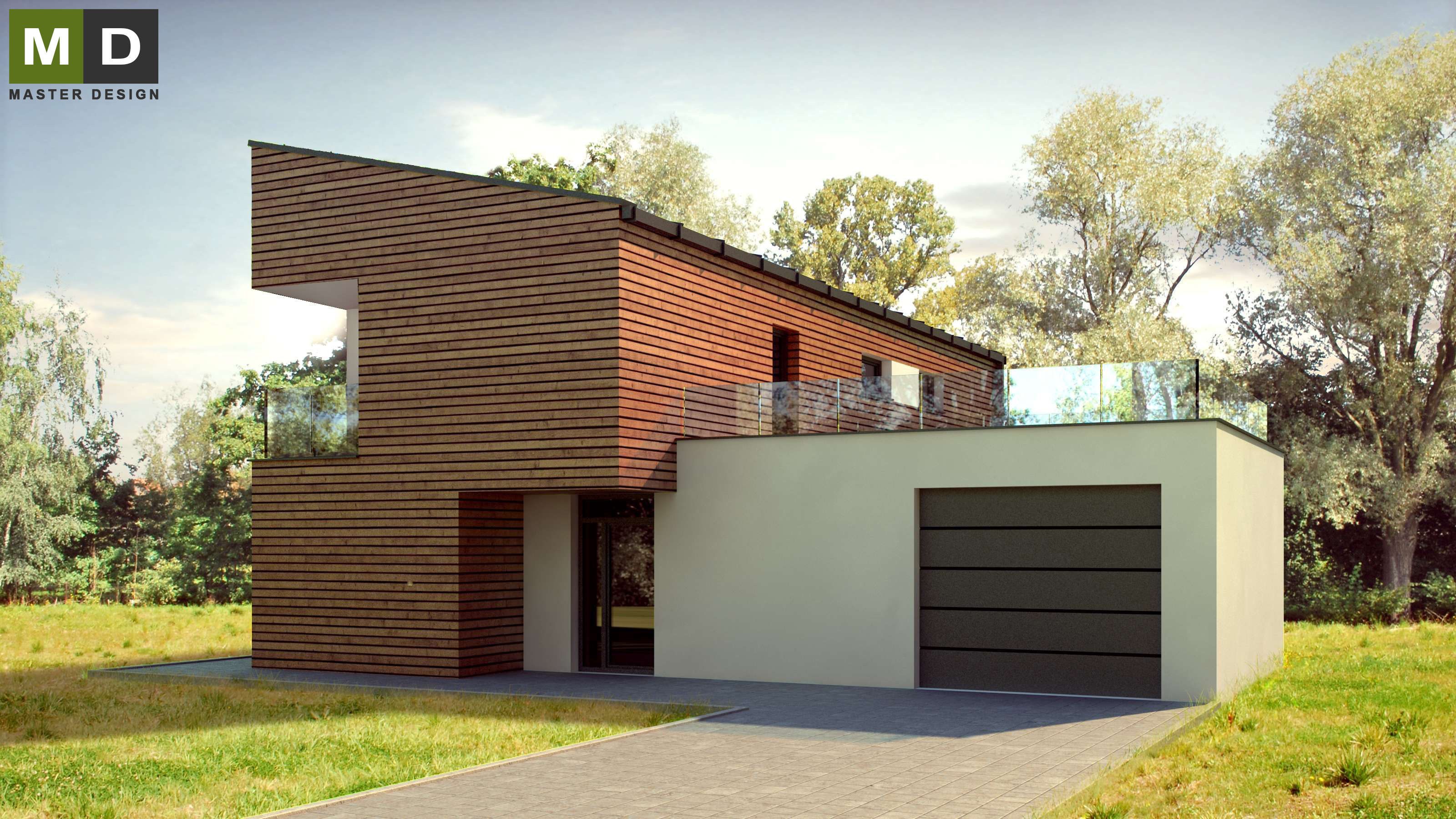 Passive house with a roof rack and wood paneling - Developer project to Switzerland