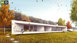 Luxury white bungalow in the shape of a triangle - Šenov - preview