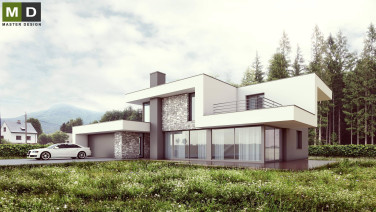 Luxury low energy house with white plaster and stone facing - Čeladná - preview