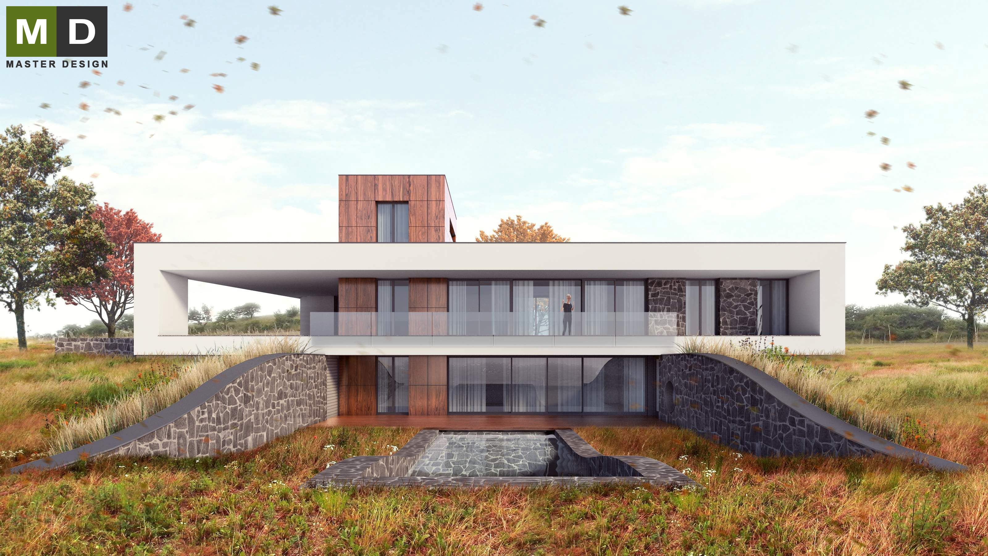 Luxury atypical house on a slope with atrium - Praha Hořovice