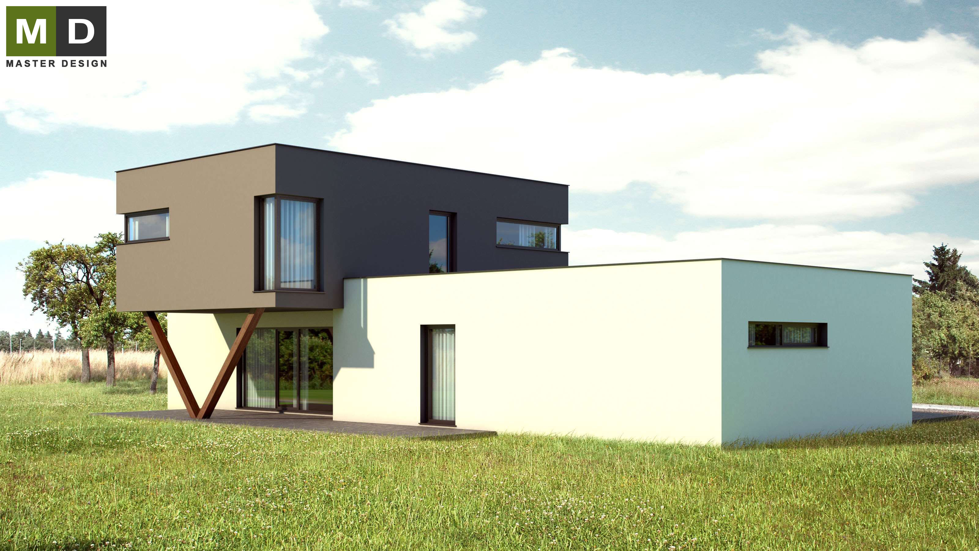 Two-storey passive house with a flat roof - Developer project to Switzerland - visualisation 3 Two-storey passive house with a flat roof - Developer project to Switzerland - visualisation 3