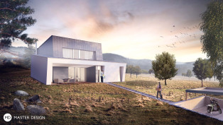 Inclined house with facades covered by metal tiles and great view of countryside for doctor - Loděnice u Berouna - preview