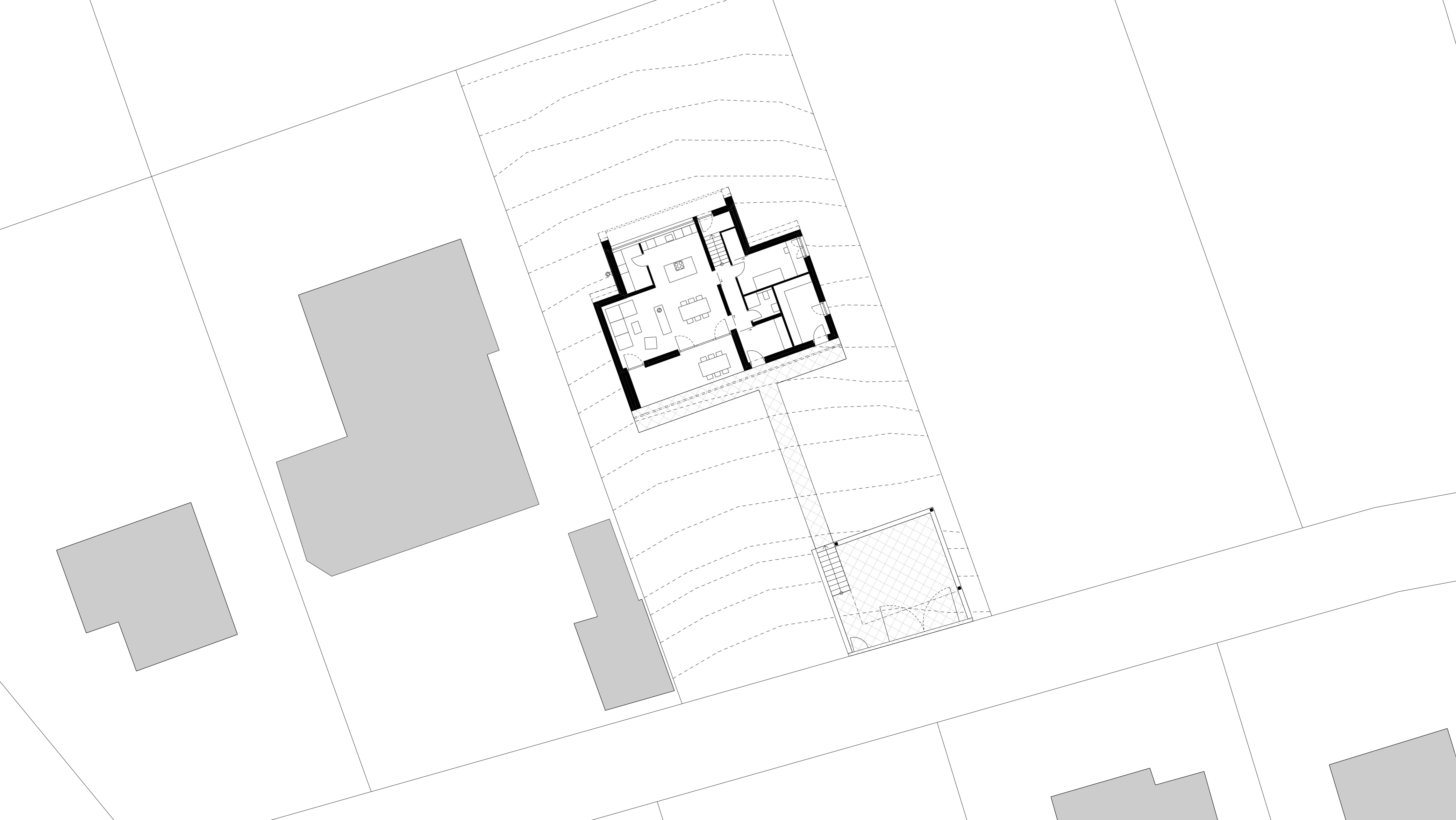 Inclined house with facades covered by metal tiles and great view of countryside for doctorLoděnice u Berouna - visualisation4 Inclined house with facades covered by metal tiles and great view of countryside for doctorLoděnice u Berouna - visualisation4