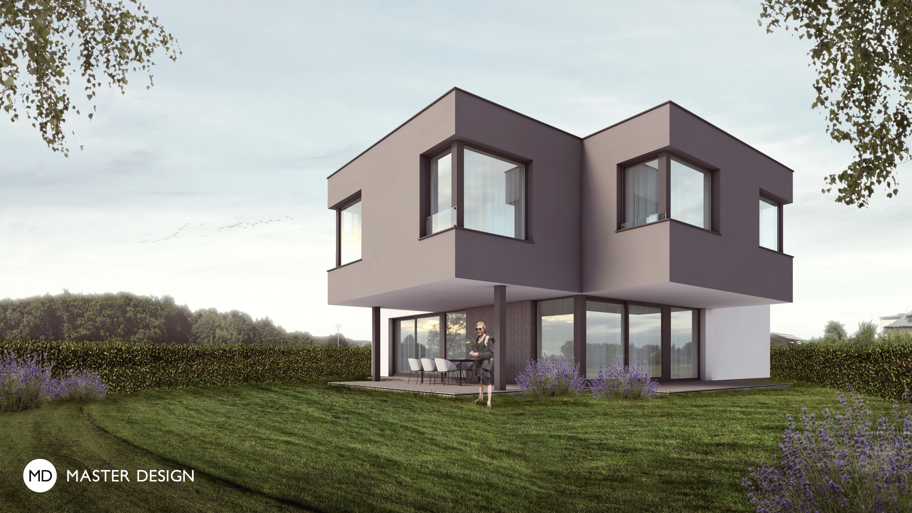 Modern family house "Twins" with upper floor periscopes looking into countryside - Turnov - preview
