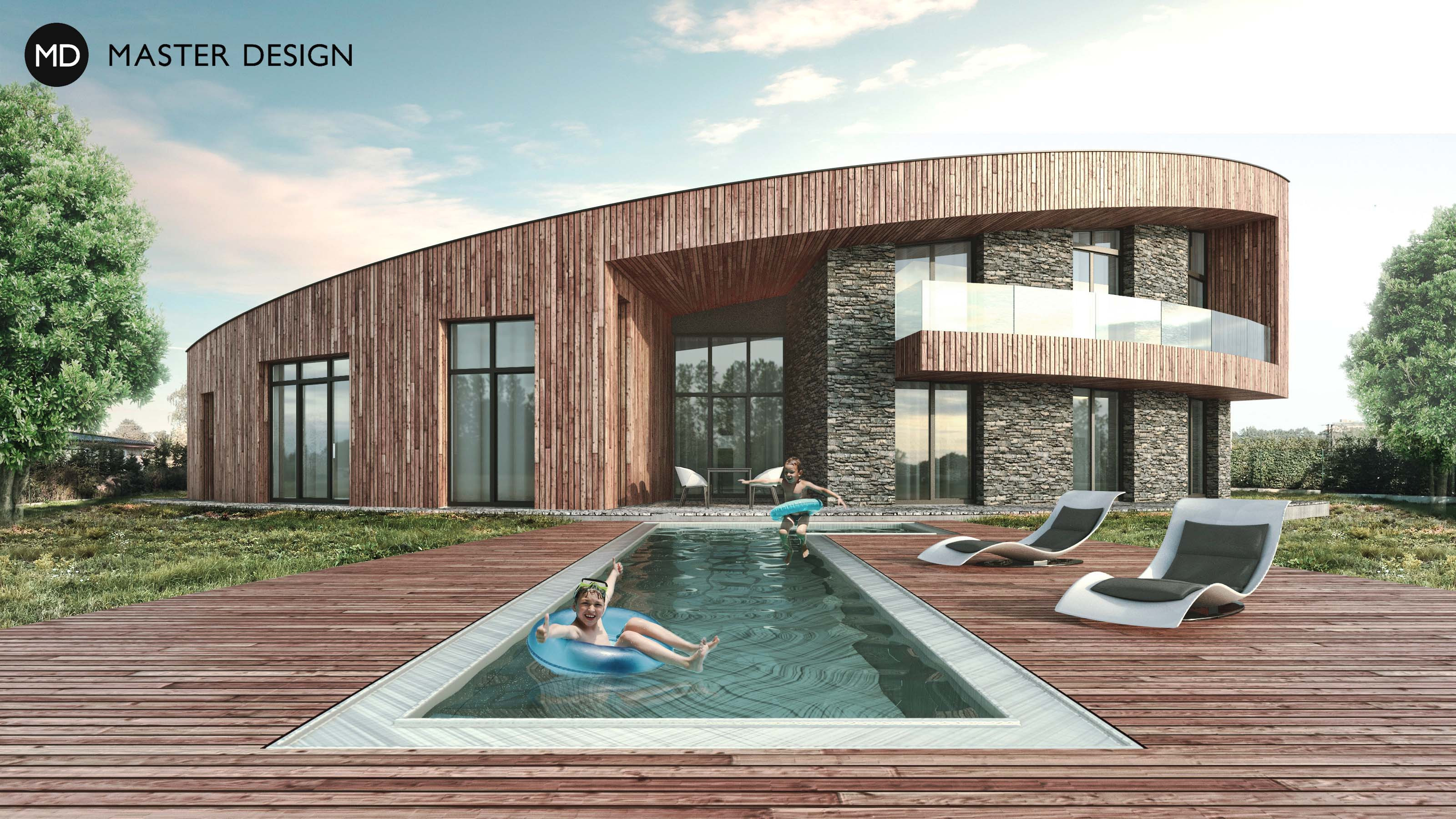 Rounded house close to the forest with wellness and wine cellar - Ostrava Poruba - main visualisation Rounded house close to the forest with wellness and wine cellar - Ostrava Poruba - main visualisation