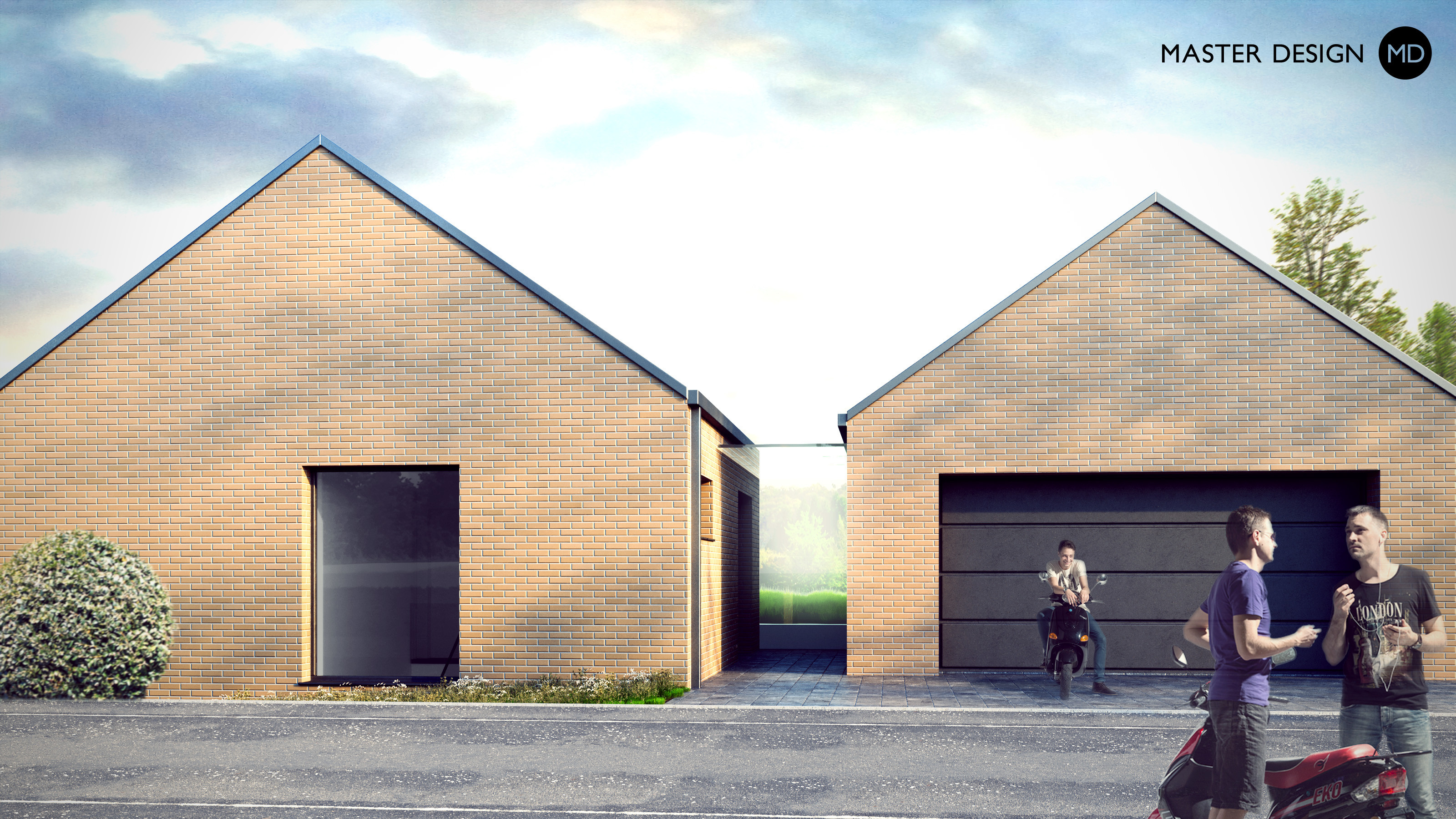 Two houses in one with pitched roof for doctor and nurseVysoký Újezd - visualisation3 Two houses in one with pitched roof for doctor and nurseVysoký Újezd - visualisation3