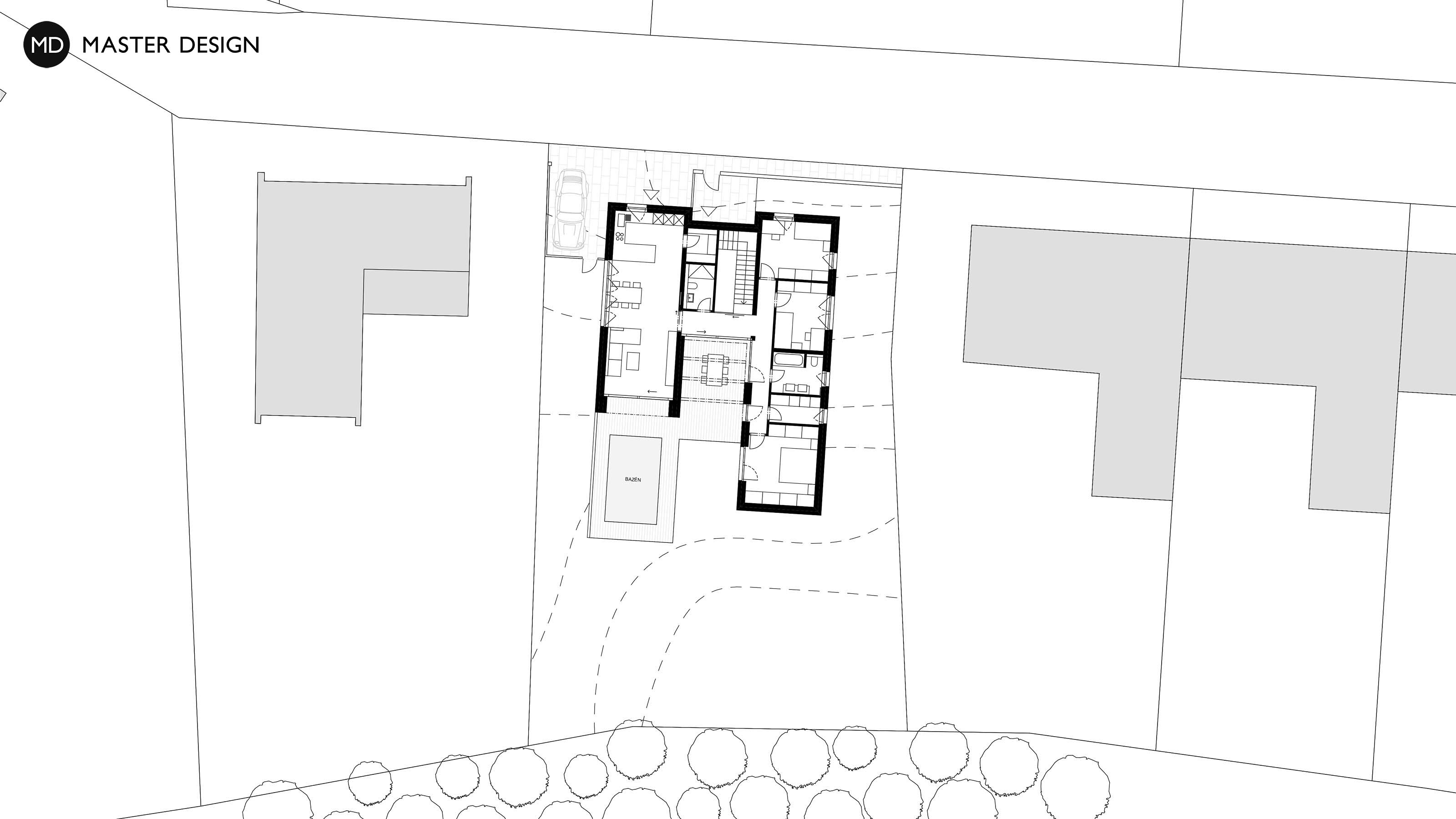 Two Cuboids Forming One House with Meditation PlacePraha Řeporyje - visualisation3 Two Cuboids Forming One House with Meditation PlacePraha Řeporyje - visualisation3