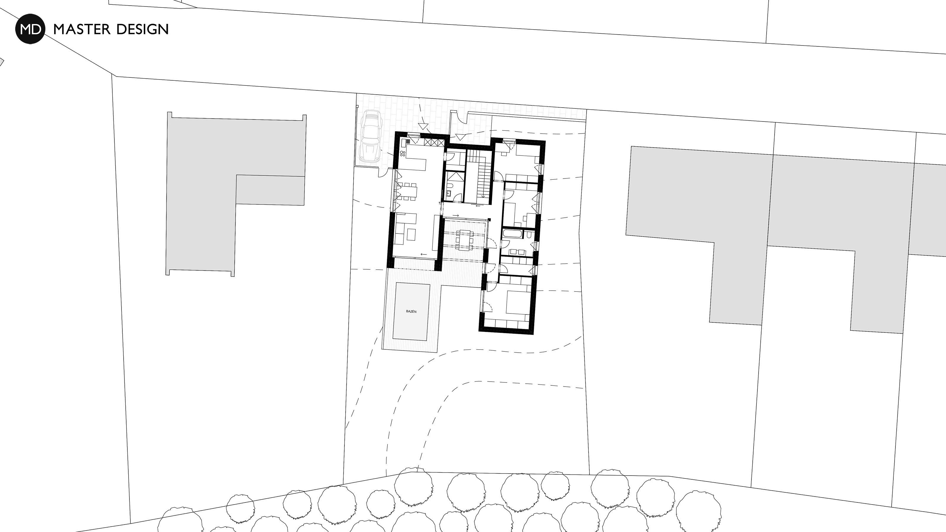 Two Cuboids Forming One House with Meditation PlacePrague Řeporyje - visualisation3 Two Cuboids Forming One House with Meditation PlacePrague Řeporyje - visualisation3