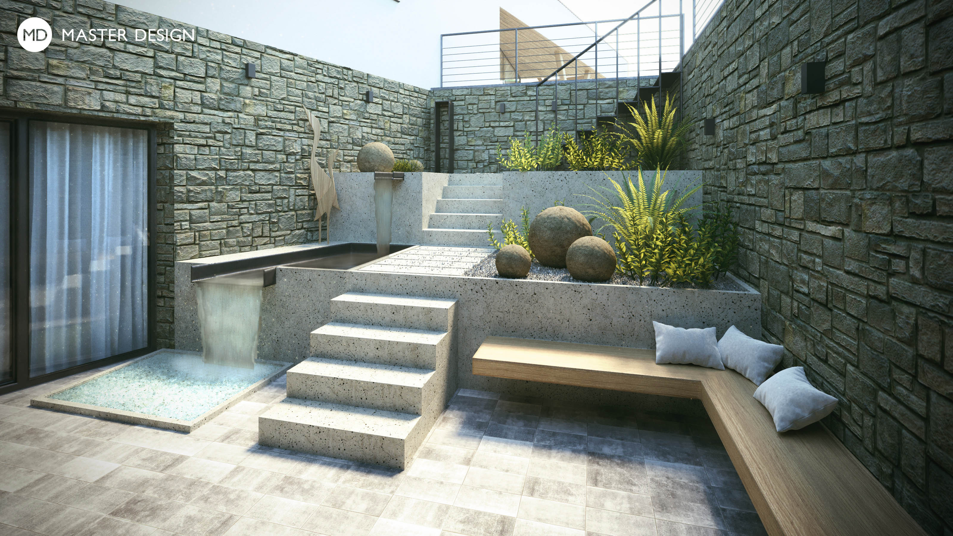 Modern Village House with Wellness with Recessed Atrium - Bruntál - visualisation 3 Modern Village House with Wellness with Recessed Atrium - Bruntál - visualisation 3