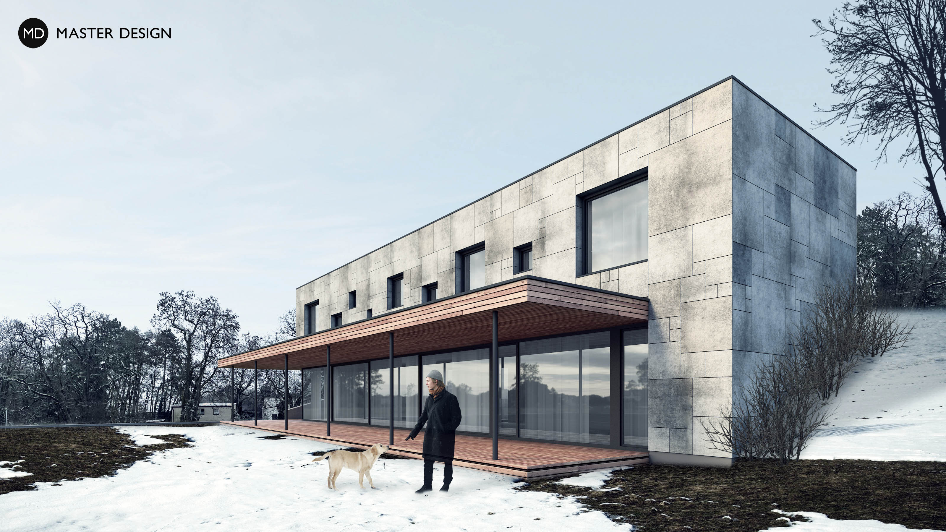 Modern House on the Slope with Square Windows - Želevčice