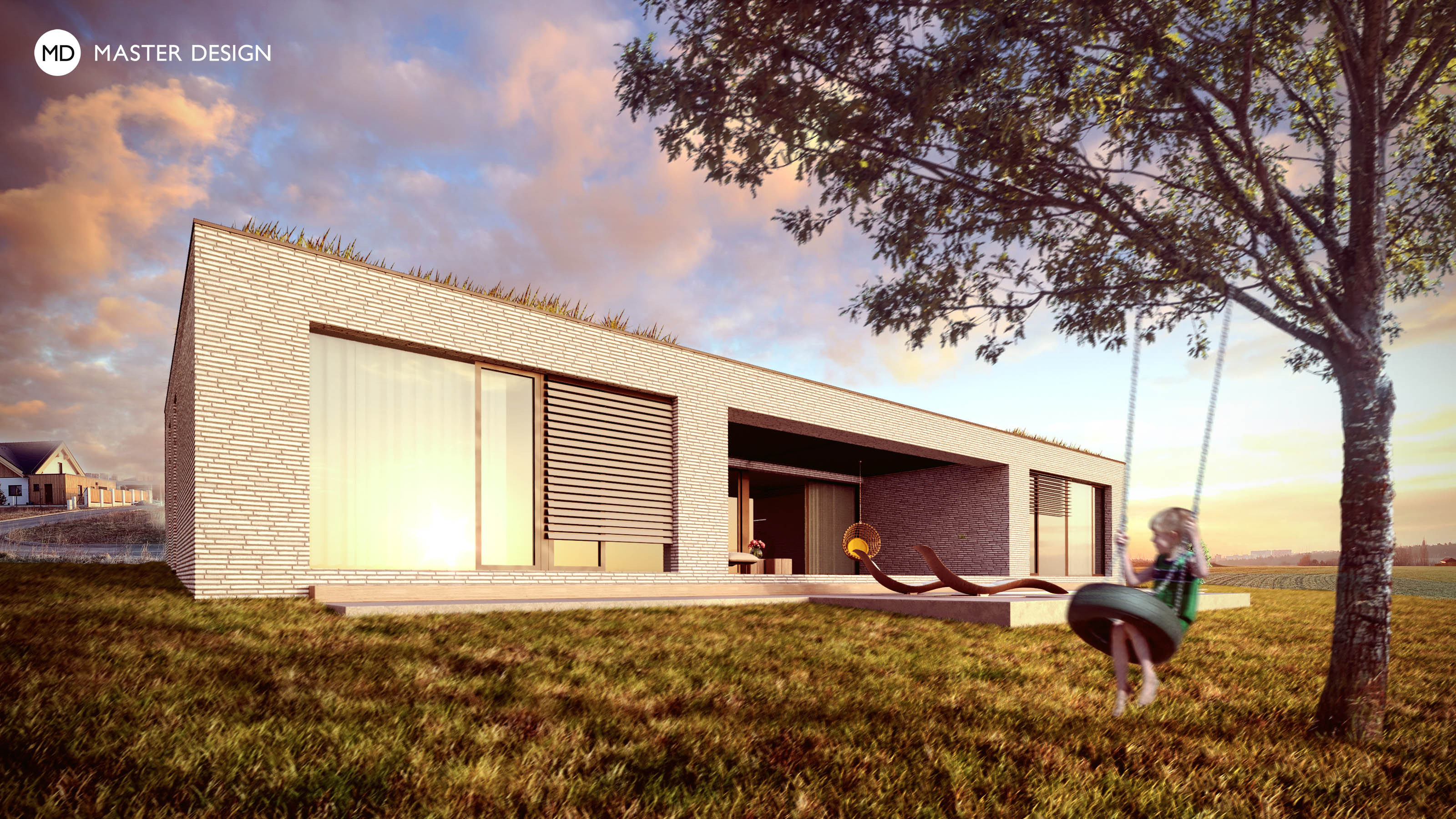 Symmetrical bungalow with bio-climatic pergola - Ostrava
