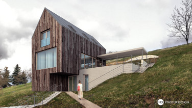 Small Family House on a Steep Slope with Wooden Facade and Views of the Surrounding Landscape - Újezd u Plzně - preview