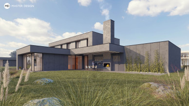 Two Luxury Villas for Siblings with Metal Facades and Views of Zelená hora - Žďár nad Sázavou - preview