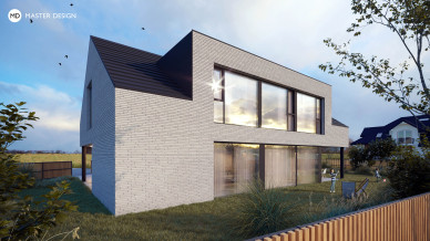 Compact House with Brick Cladding and Pitched Roof - Horoměřice - preview