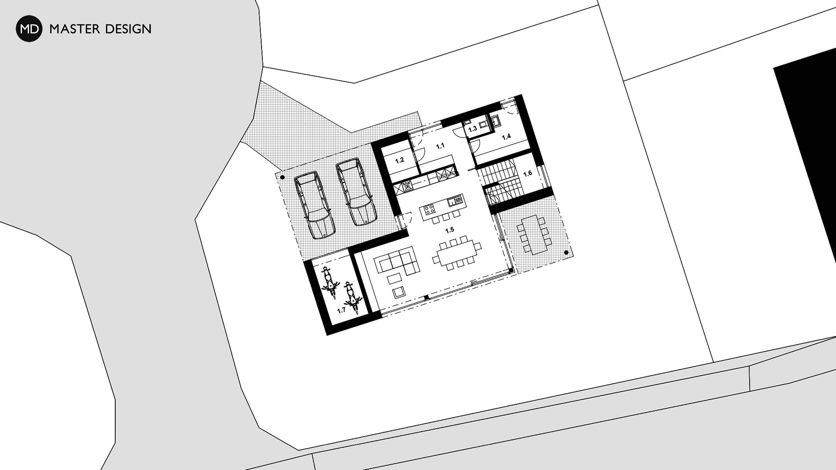 Compact House with Brick Cladding and Pitched RoofHoroměřice - visualisation4 Compact House with Brick Cladding and Pitched RoofHoroměřice - visualisation4
