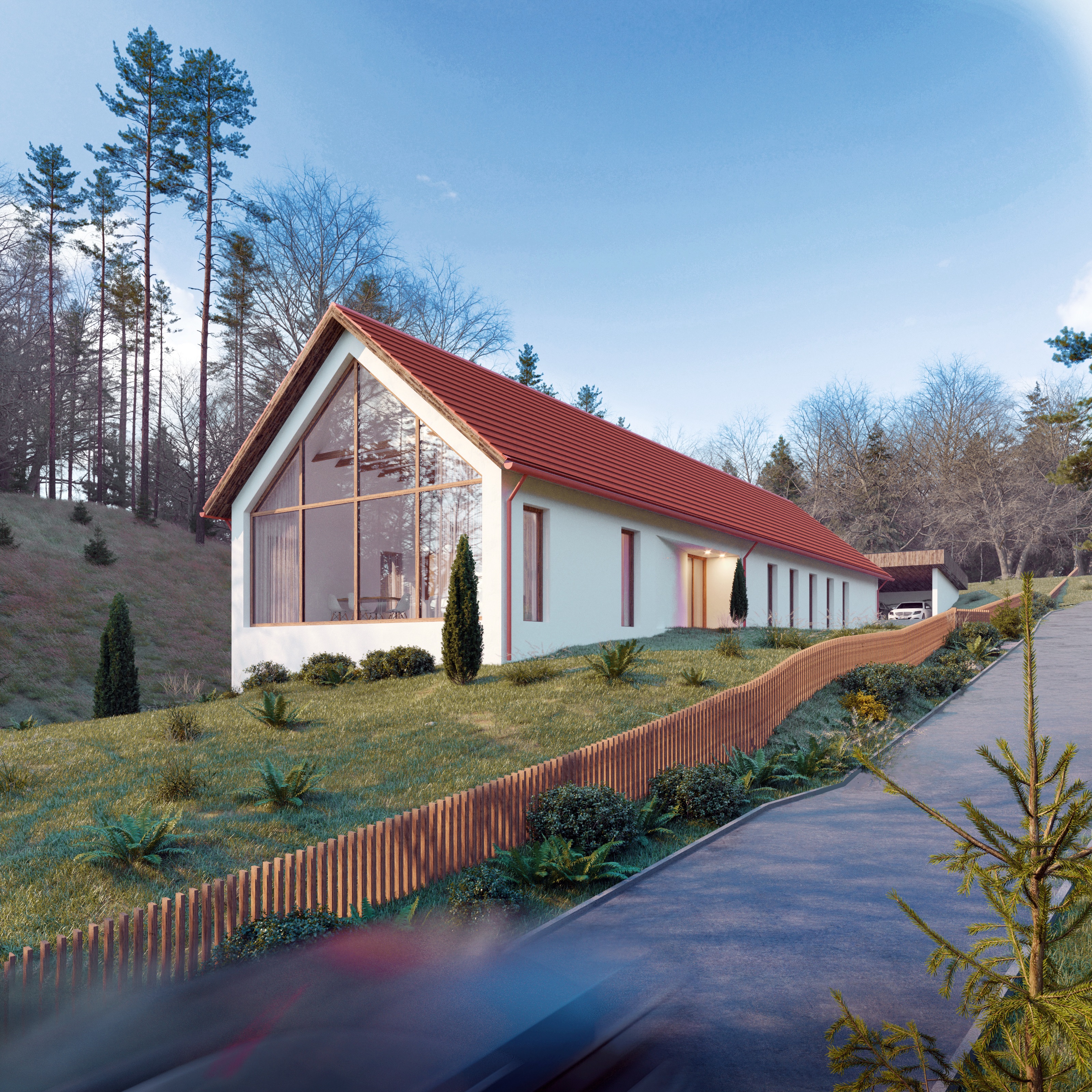 Family House in Tight Valley Based on Rural ArchitectureBěstvina - visualisation2 Family House in Tight Valley Based on Rural ArchitectureBěstvina - visualisation2