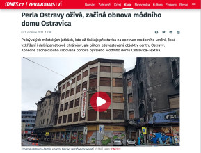 Portál iDnes.cz napsal o rekonstrukci Ostravice Textilie.