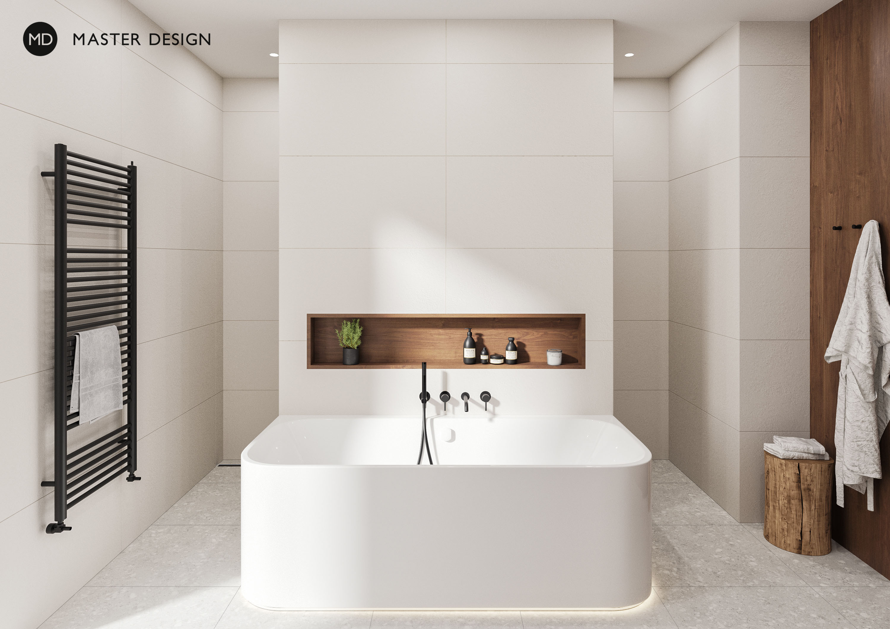 Modern house wooden interiorPraha Libuš - visualisation8 Modern house wooden interiorPraha Libuš - visualisation8