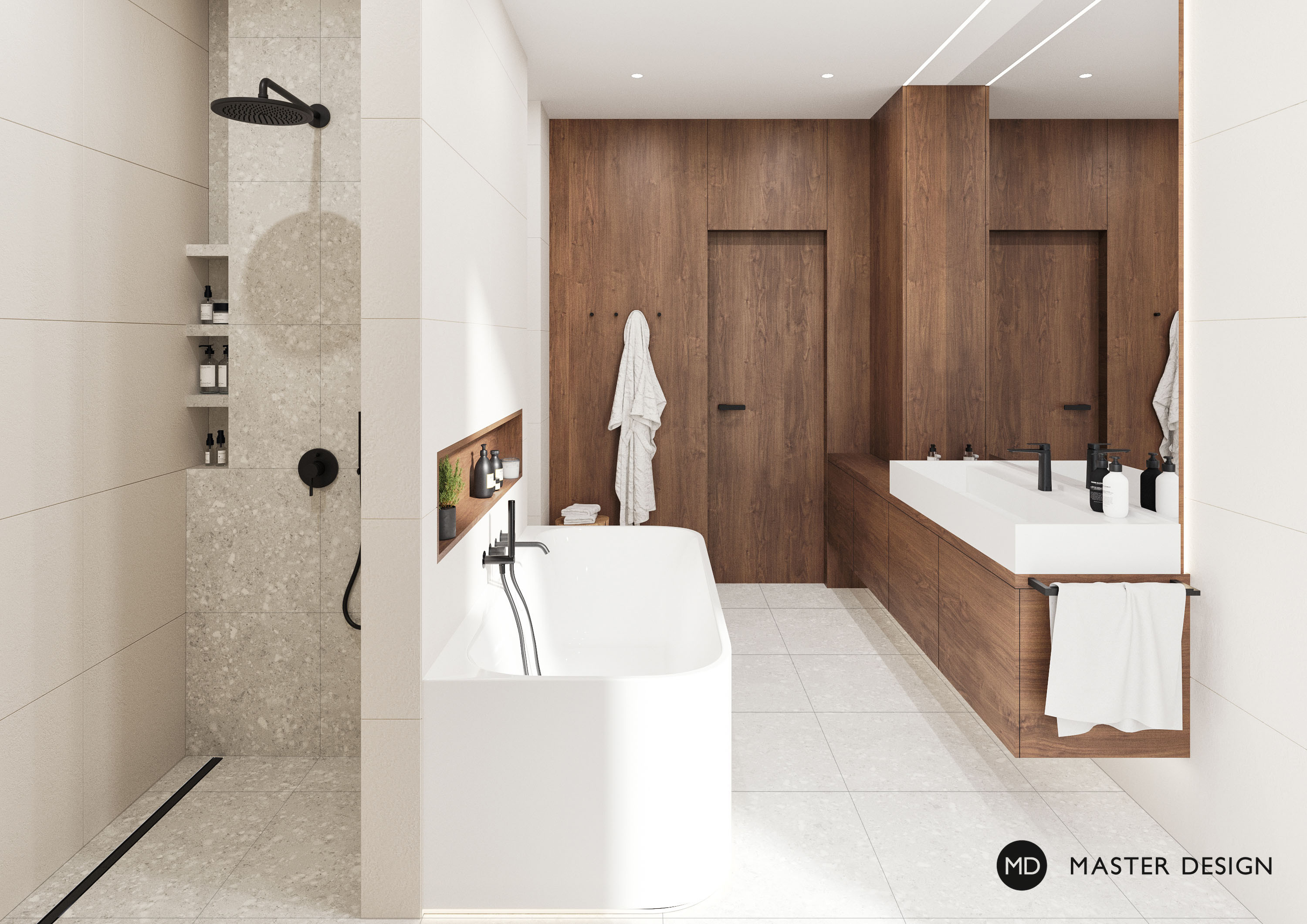 Modern house wooden interiorPraha Libuš - visualisation9 Modern house wooden interiorPraha Libuš - visualisation9