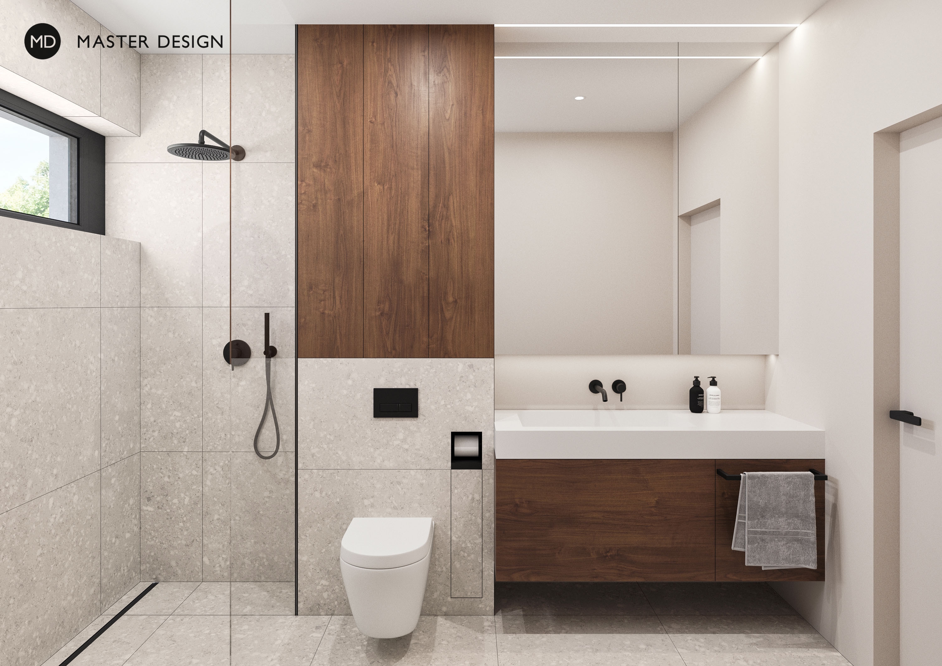 Modern house wooden interiorPraha Libuš - visualisation10 Modern house wooden interiorPraha Libuš - visualisation10