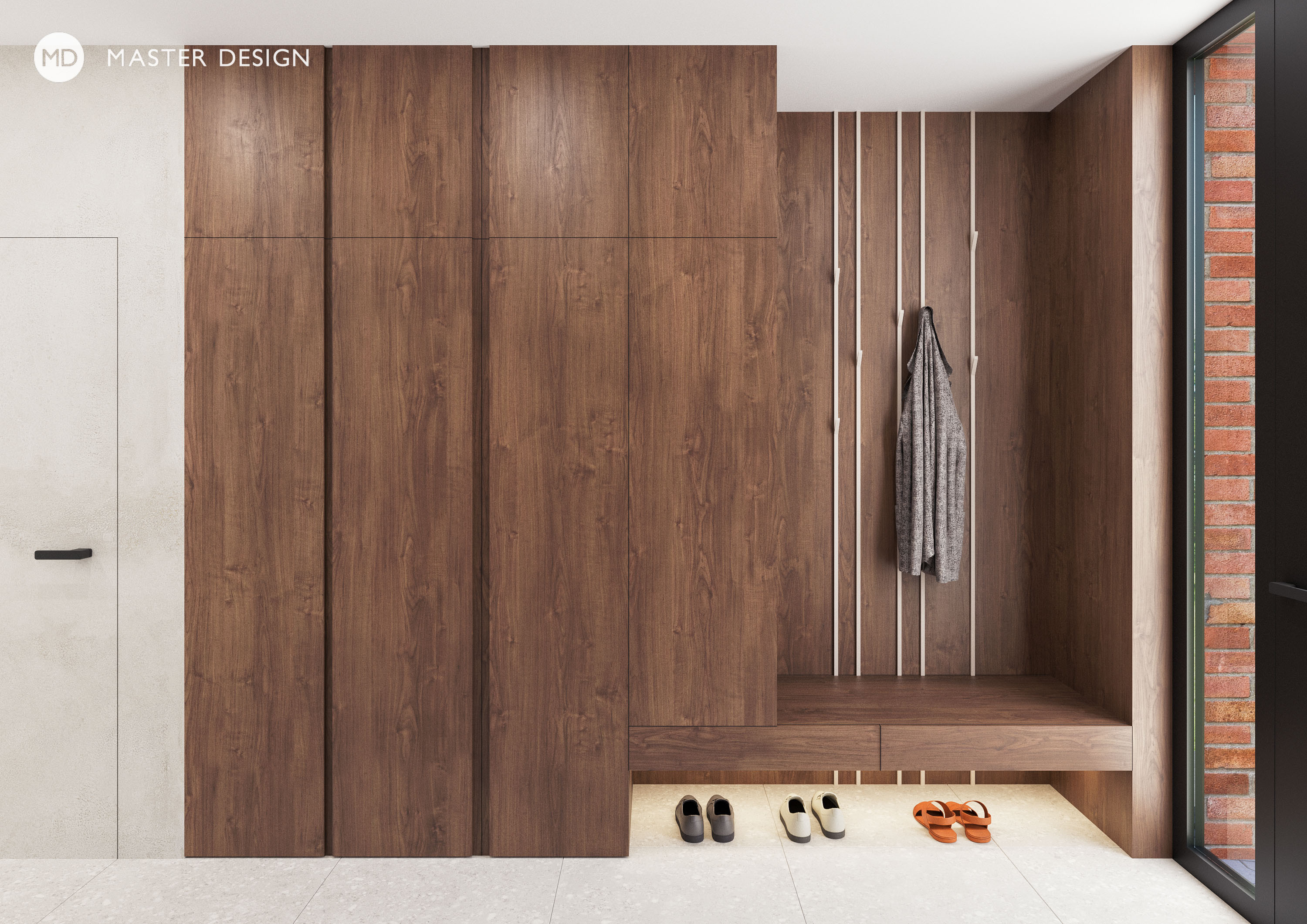 Modern house wooden interiorPraha Libuš - visualisation12 Modern house wooden interiorPraha Libuš - visualisation12