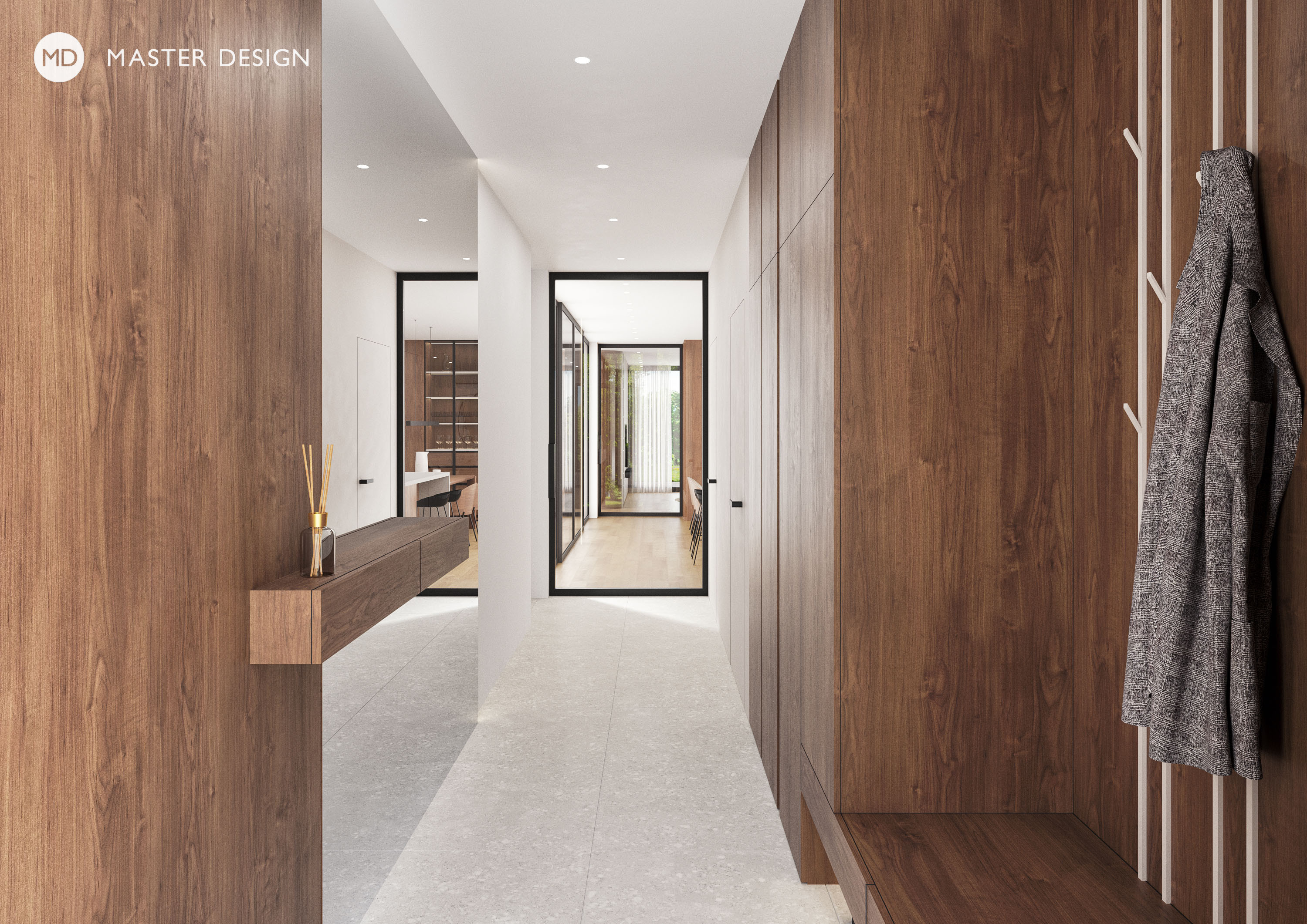 Modern house wooden interiorPraha Libuš - visualisation13 Modern house wooden interiorPraha Libuš - visualisation13