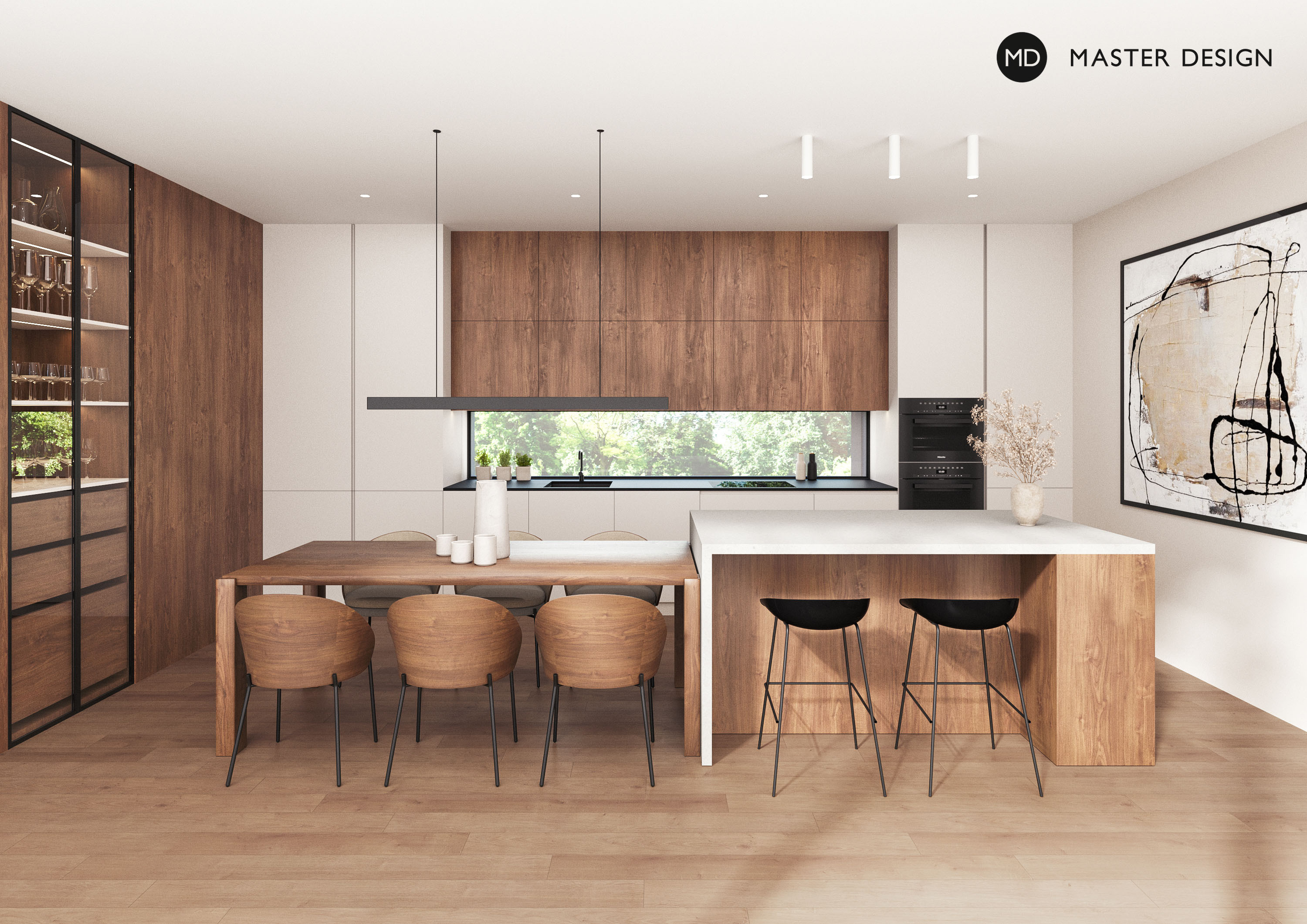 Modern house wooden interiorPraha Libuš - visualisation5 Modern house wooden interiorPraha Libuš - visualisation5