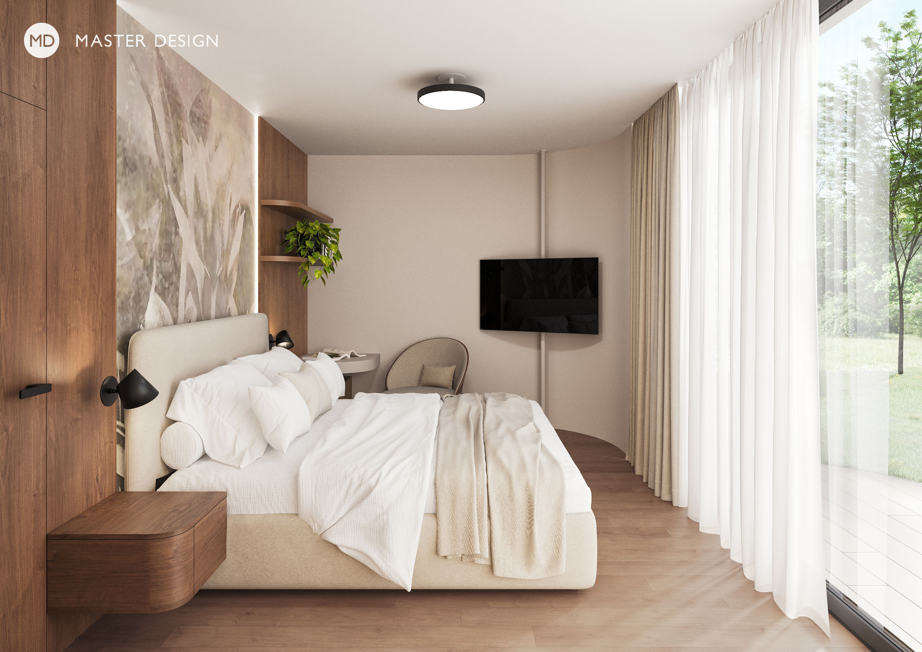 Modern house wooden interiorPraha Libuš - visualisation7 Modern house wooden interiorPraha Libuš - visualisation7